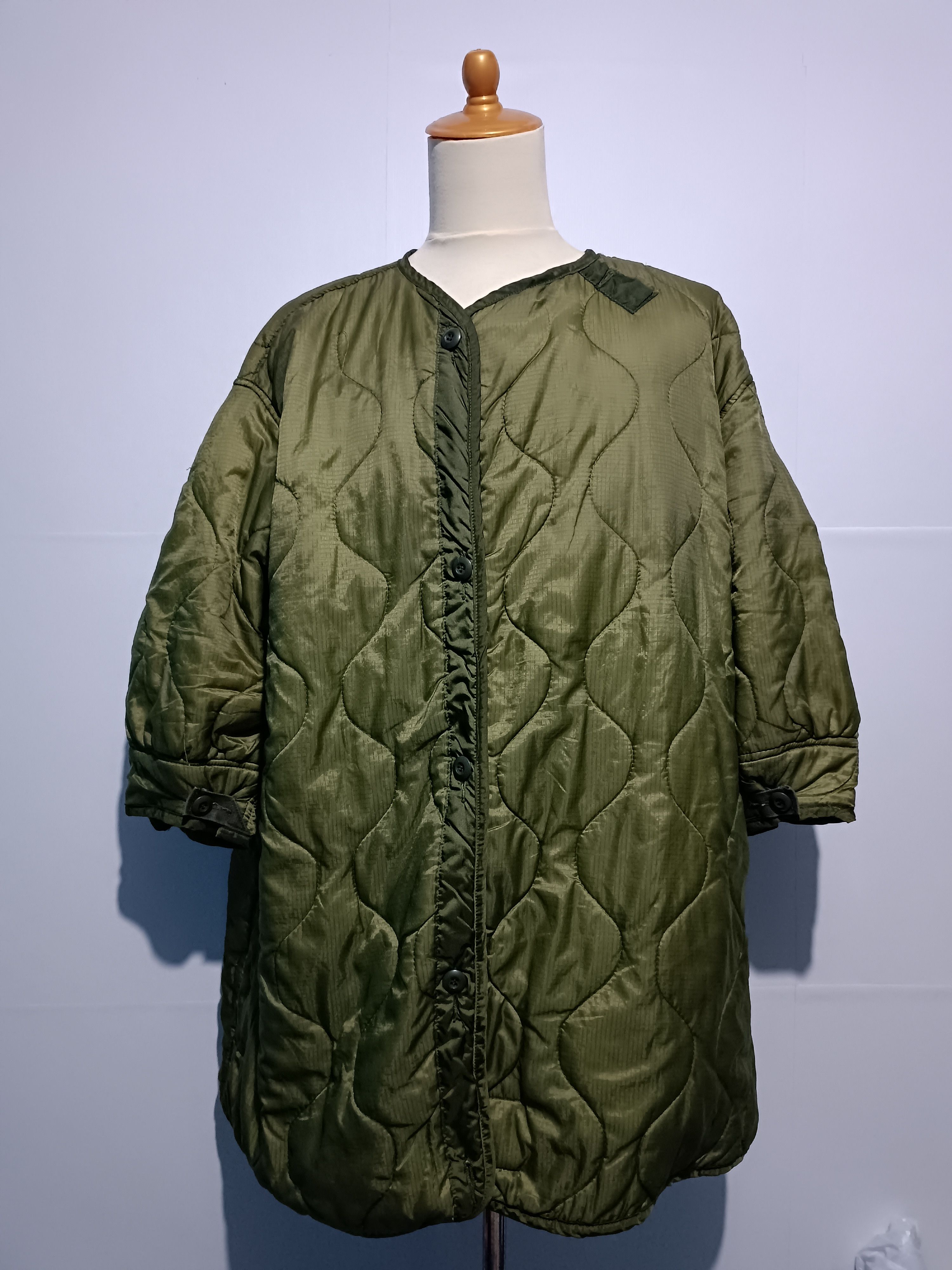 Japanese Brand × Vintage Remake Costum Linen M65 H Ash Quilted Coat In Khaki Size US M / EU 48-50 / 2 - 1 Thumbnail