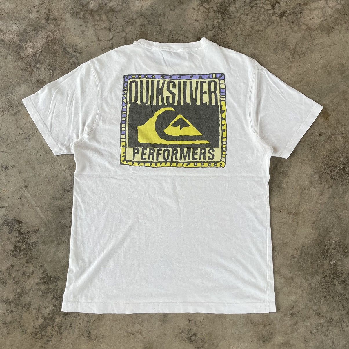 Quiksilver × Vintage 🔥🔥Distress Vintage Quiksilver Performers Big Log Surf Tee Size US M / EU 48-50 / 2 - 1 Thumbnail