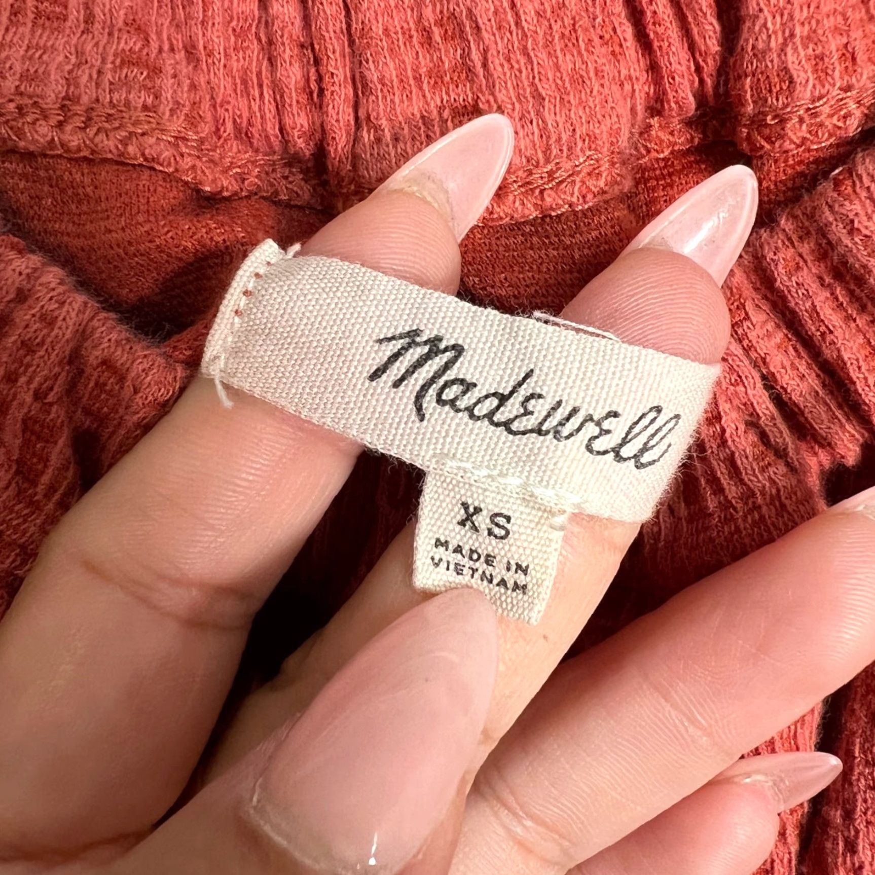 Madewell VINTAGE Madewell Off-Shoulder Button-Down Dress Orange Womens XS Dress Size XS / US 0-2 / IT 36-38 - 3 Thumbnail