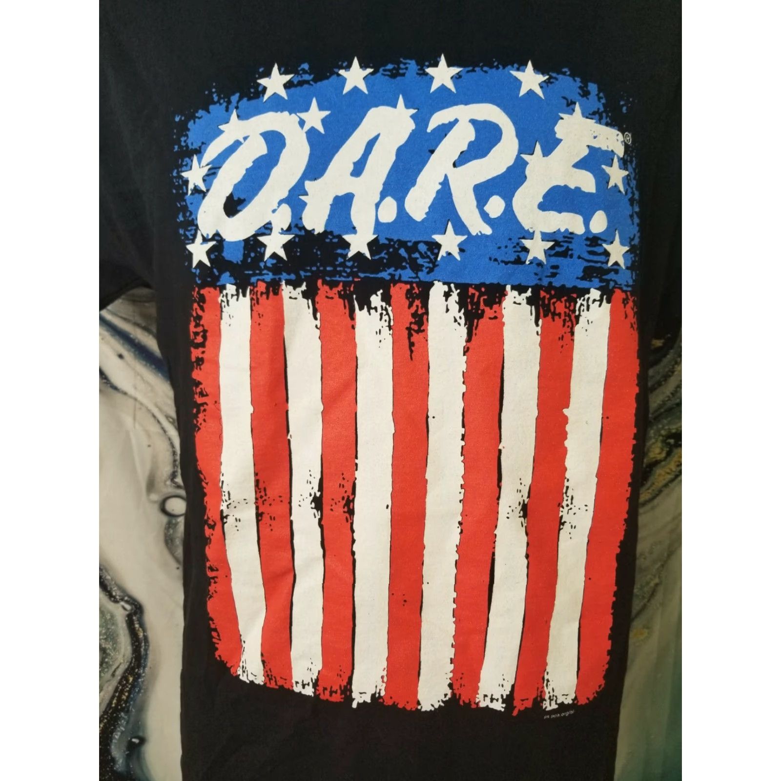Etro Dare T Shirt American Flag Men’s Large Retro D.A.R.E. Shirt Mens L Black 100% Cotton Short Sleeve Vintage 90s Theme American Flag Size US L / EU 52-54 / 3 - 2 Thumbnail
