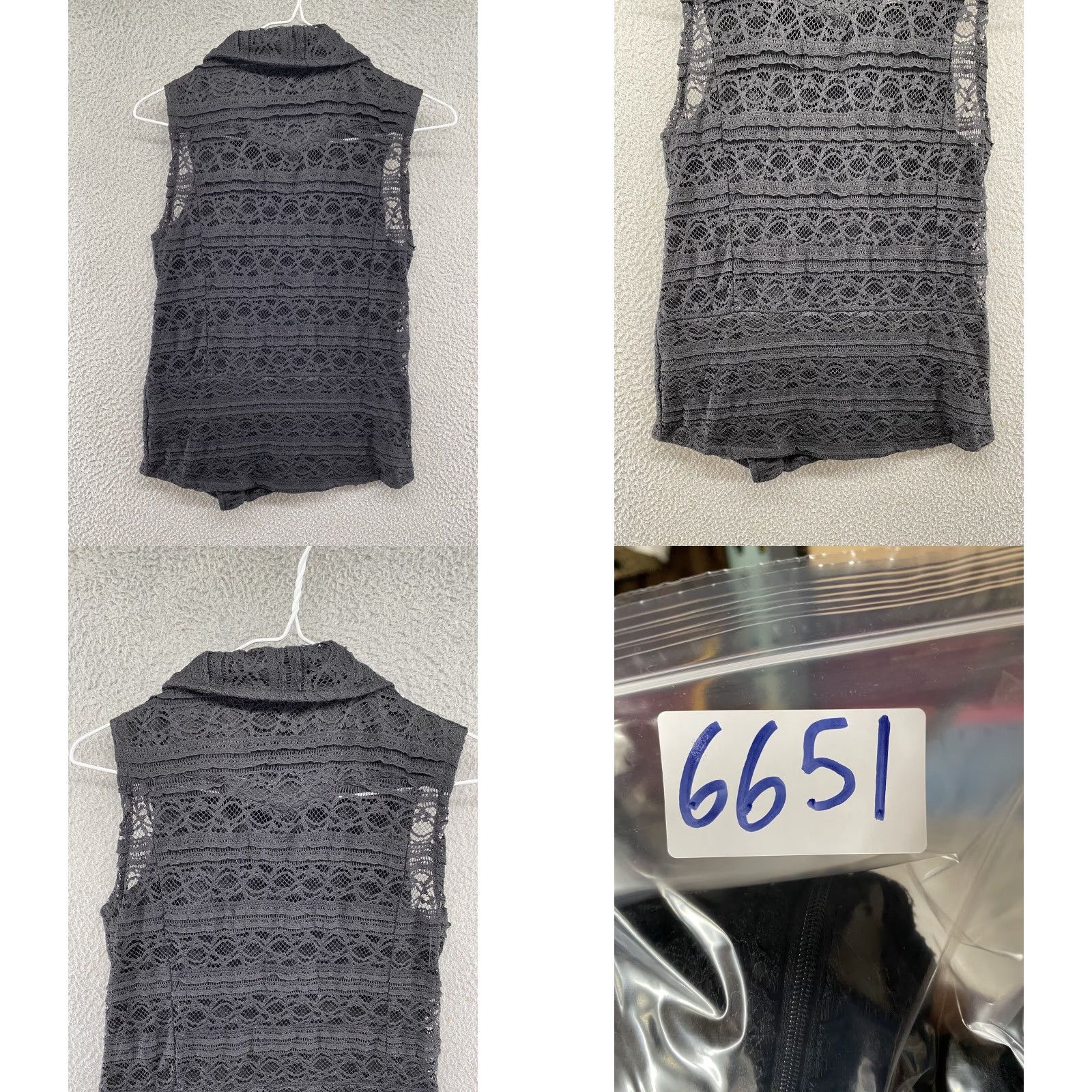 Vintage Ethyl Lace Full Asymmetrical Zip Lined Sleeveless Vest Womens Size S Black Vest Womens Small Zip Lace Size S / US 4 / IT 40 - 8 Thumbnail