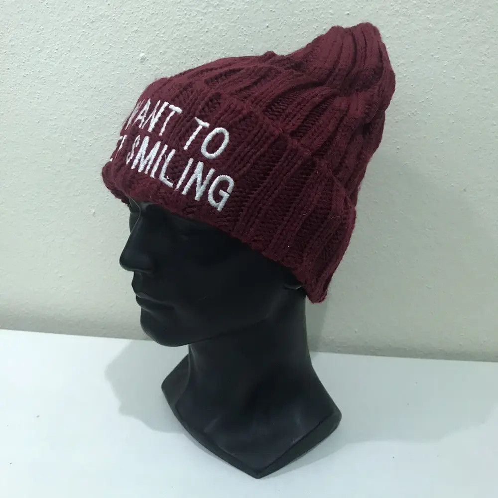 Japanese Brand Japanese Brand Back Number Knit Beanie Hat Size ONE SIZE - 3 Thumbnail