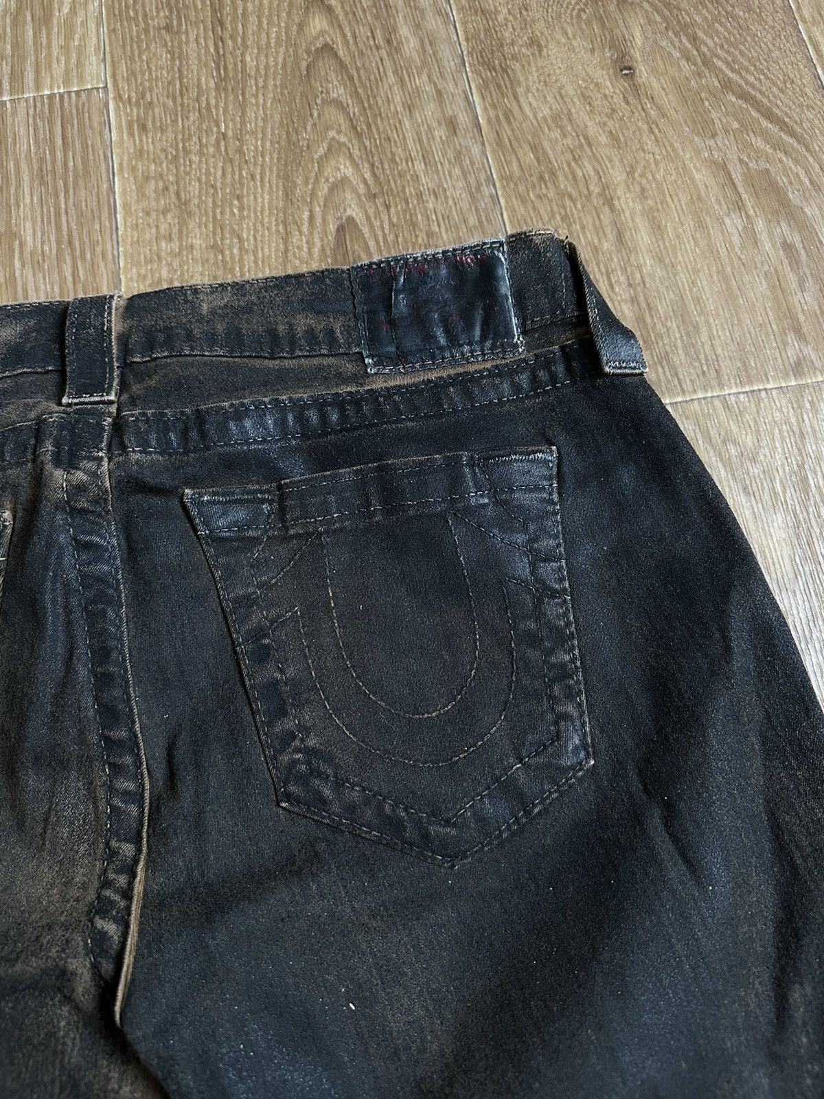 True Religion True Religion Waxed Faded Denim Jeans Size 29" - 3 Thumbnail