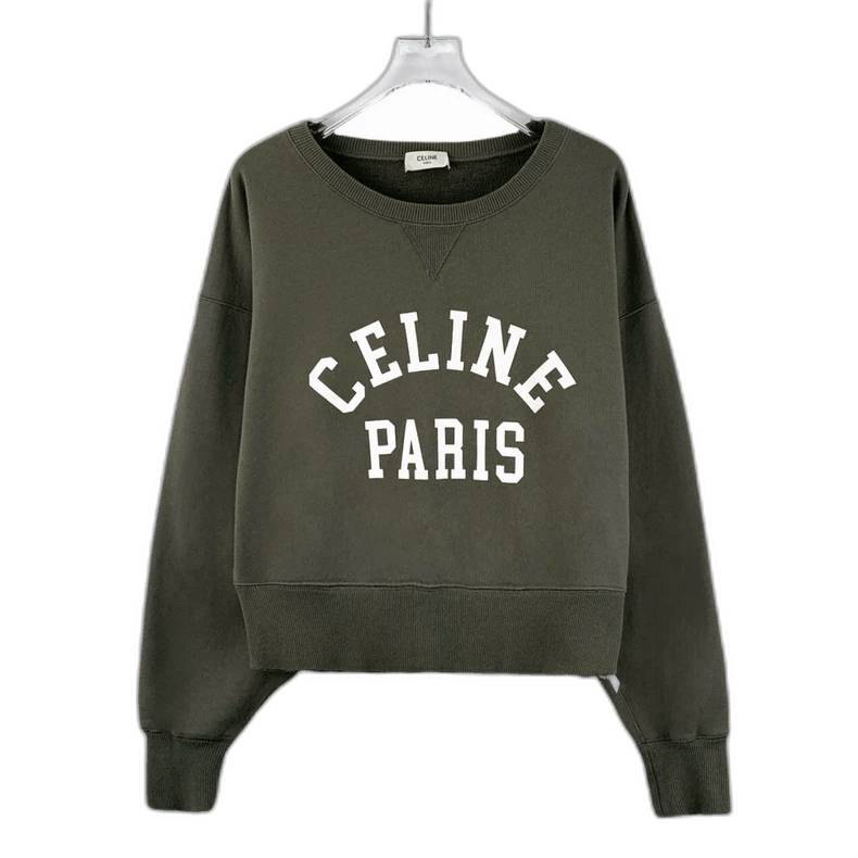 Celine Celine Green Printed Long Sleeve Sweatshirt Size L / US 10 / IT 46 - 1 Thumbnail