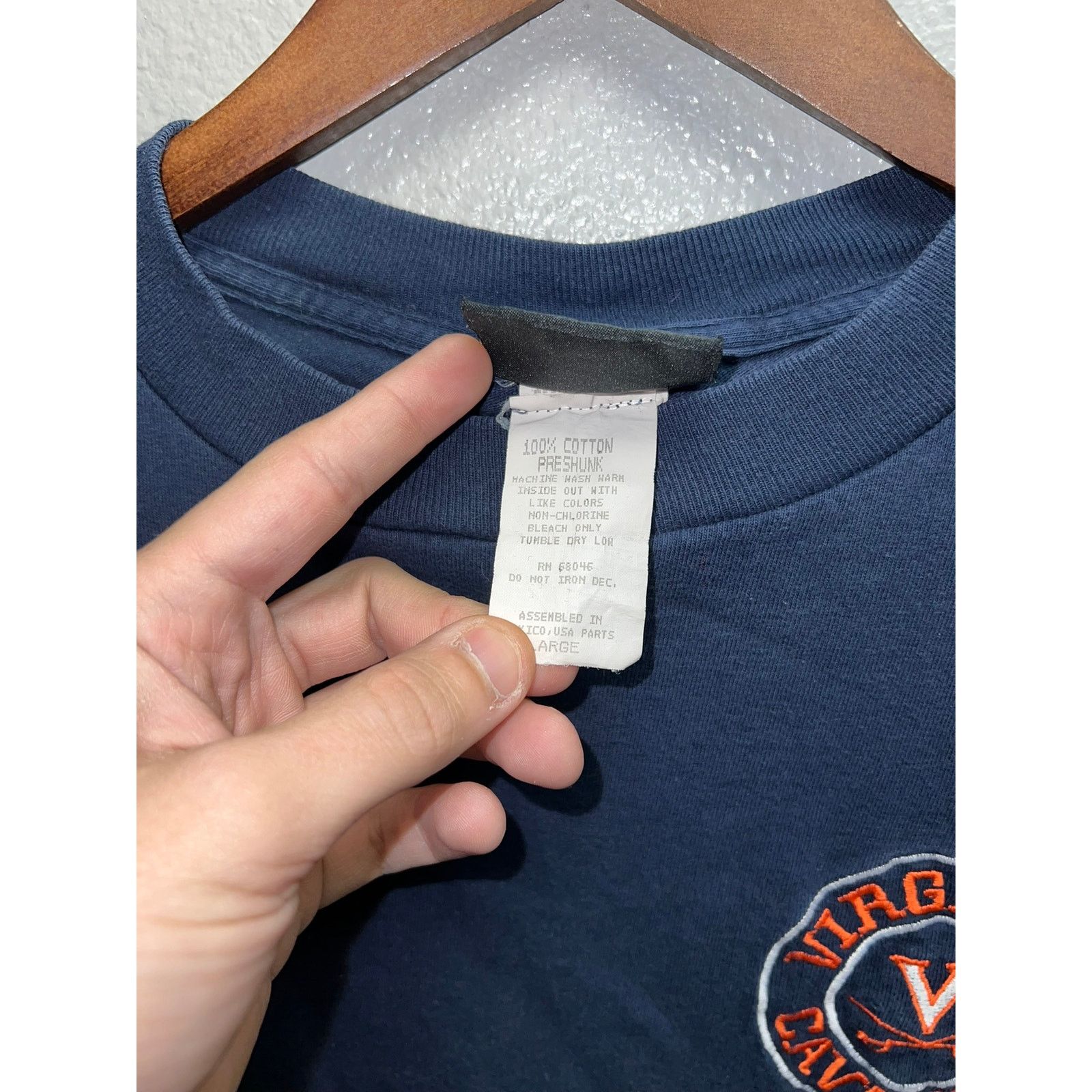 Vintage Vintage Virginia Cavaliers Shirt Long Sleeve Blue College M Size US M / EU 48-50 / 2 - 7 Thumbnail