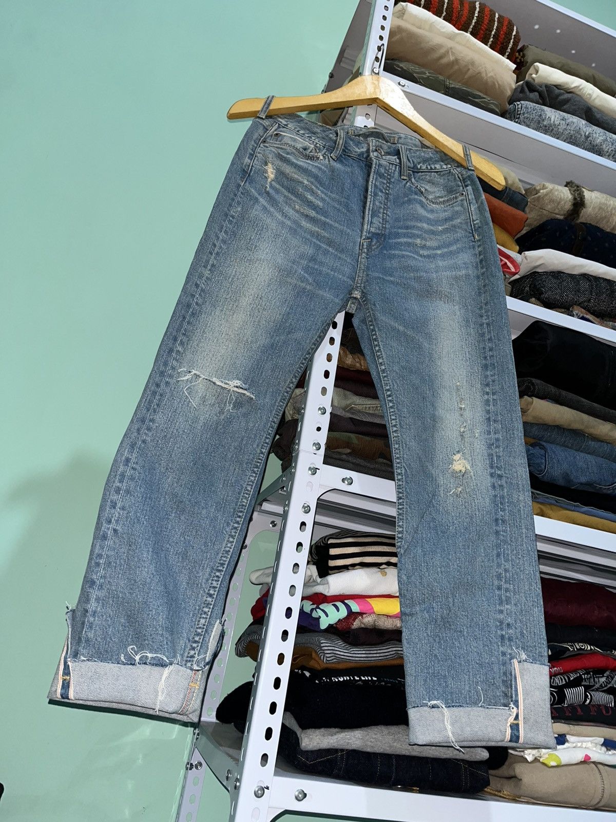 GOA GOA Nimes Distreseed Denim Selvedge Japanese Brand Size 27" / US 4 / IT 40 - 6 Thumbnail
