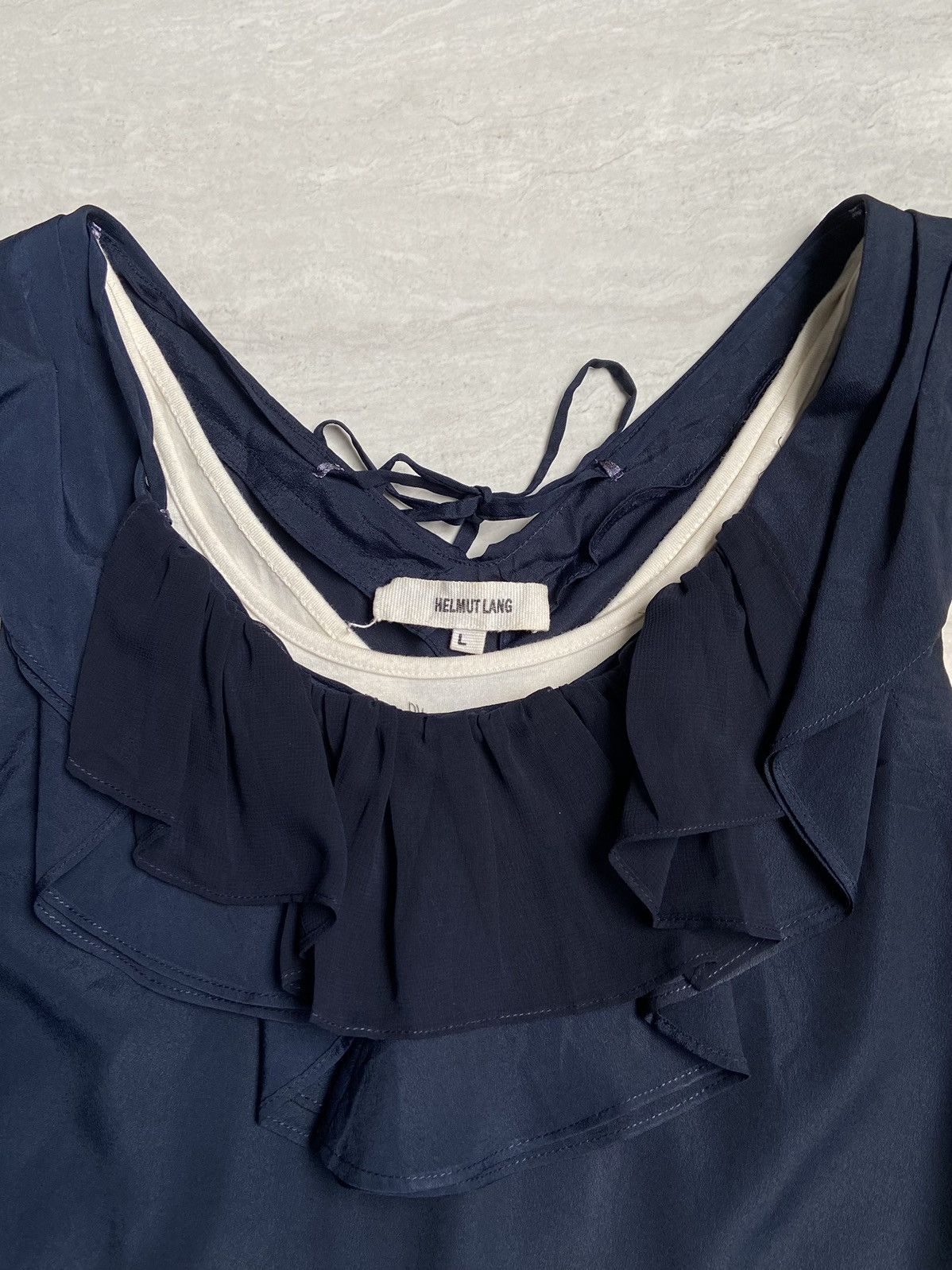 Helmut Lang HELMUT LANG Navy Midi Dress Size XXS / US 00 / IT 34 - 12 Thumbnail