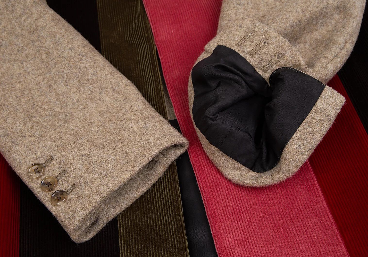 Comme des Garcons Homme Plus Front Corduroy Panel Compressed Wool Coat Multi Size M Size US M / EU 48-50 / 2 - 5 Thumbnail