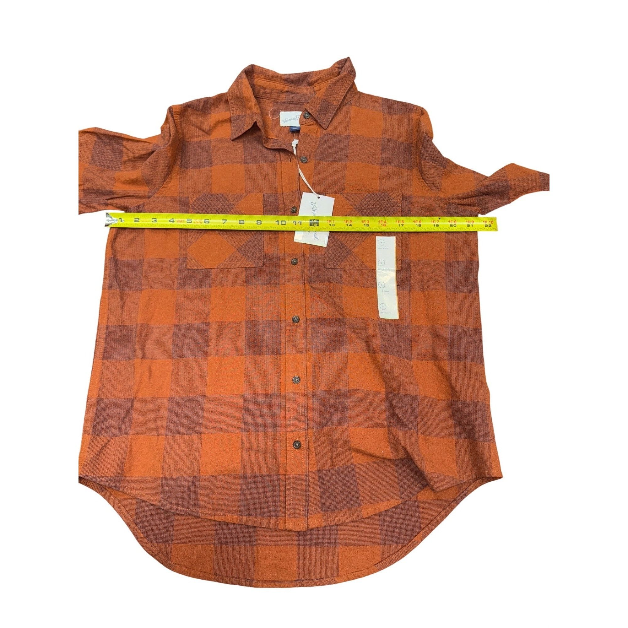 Other Plaid Long-Sleeve Orange Cotton Flannel Shirt from Universal Size S / US 4 / IT 40 - 4 Thumbnail
