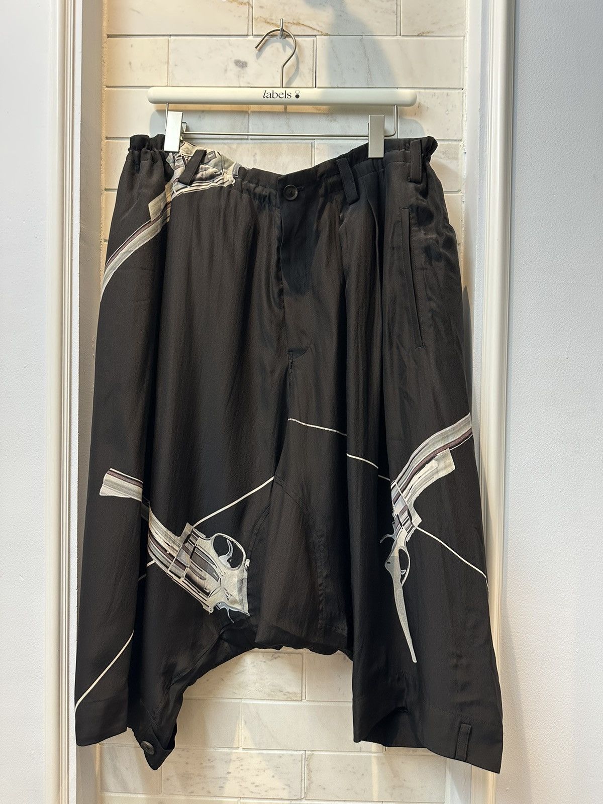 image of Yohji Yamamoto Silk Pants in Black, Men's (Size 33)