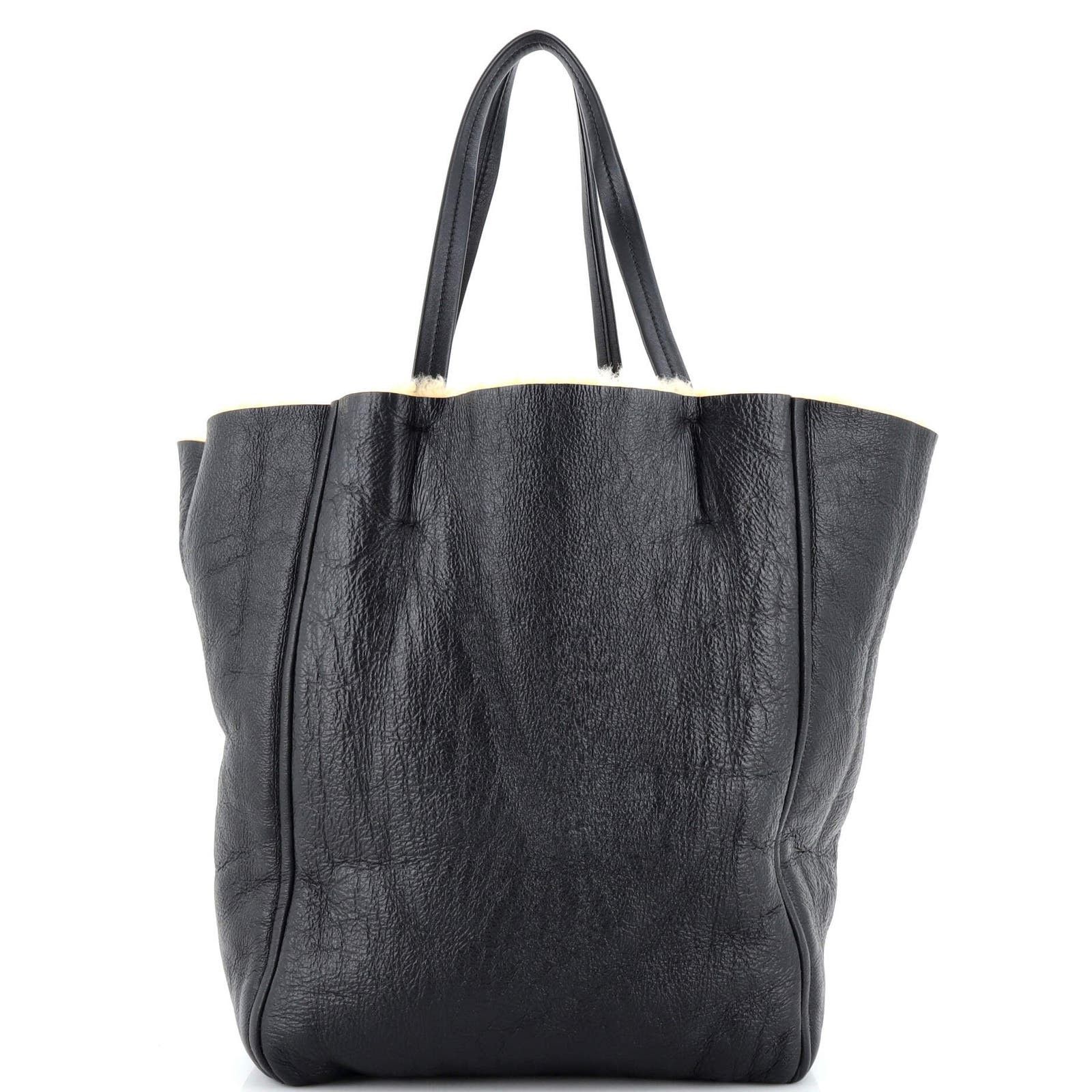 Phantom Cabas Tote Leather with Shearling Medium