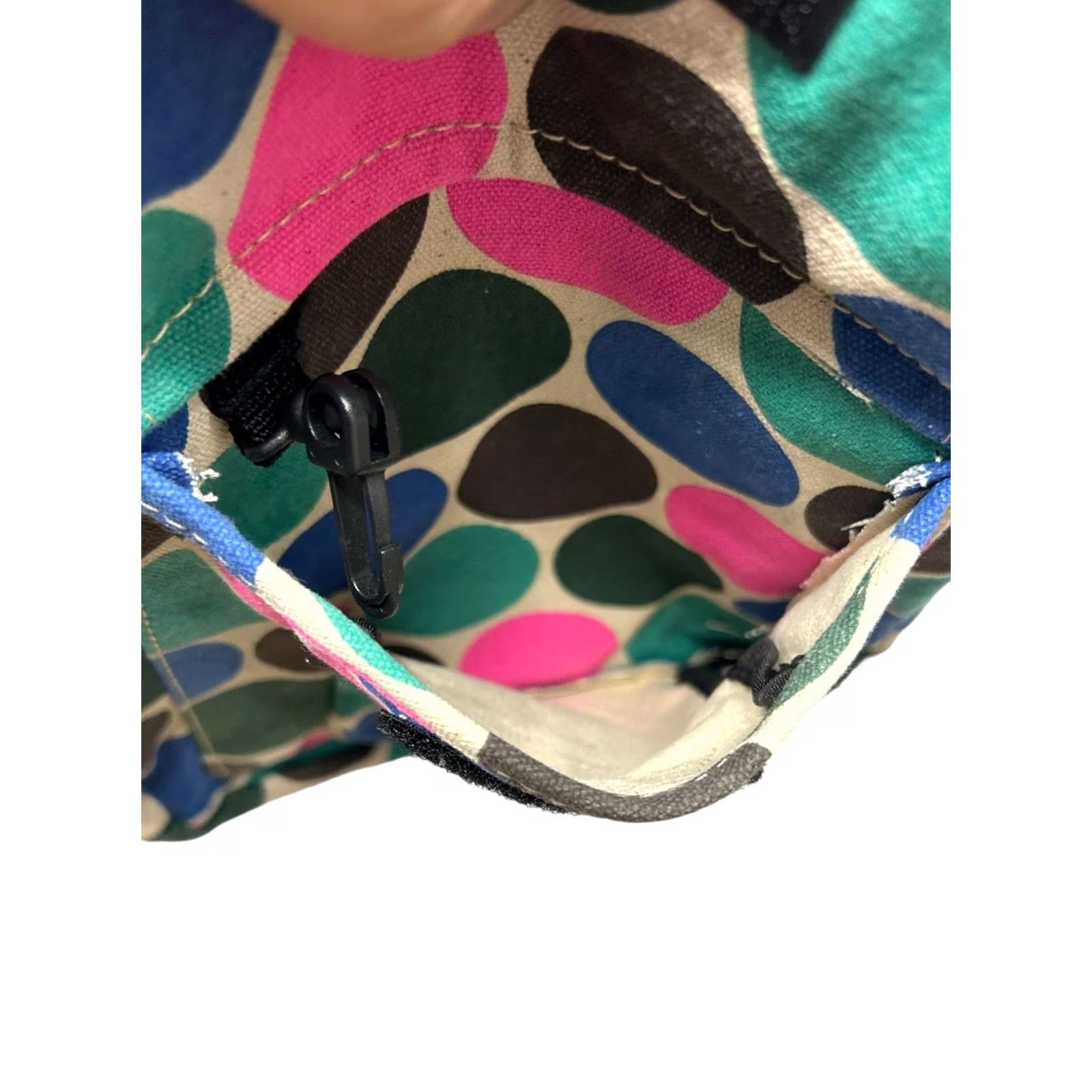 KAVU Kavu Crossbody HandBag Adjustable Purse Women's MultiColor Polka Dot Tote Crossbody Bag Small Nylon Lining Velcro Inside Pockets Size ONE SIZE - 6 Thumbnail