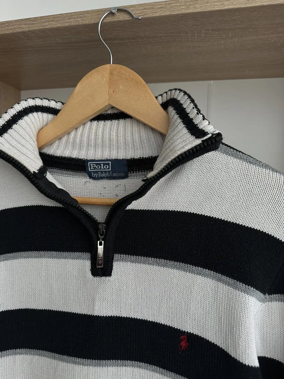 Polo Ralph Lauren × Vintage Vintage PRL Navy Polo Ralph Lauren 1/4 Zip Sweater Size US M / EU 48-50 / 2 - 8 Thumbnail