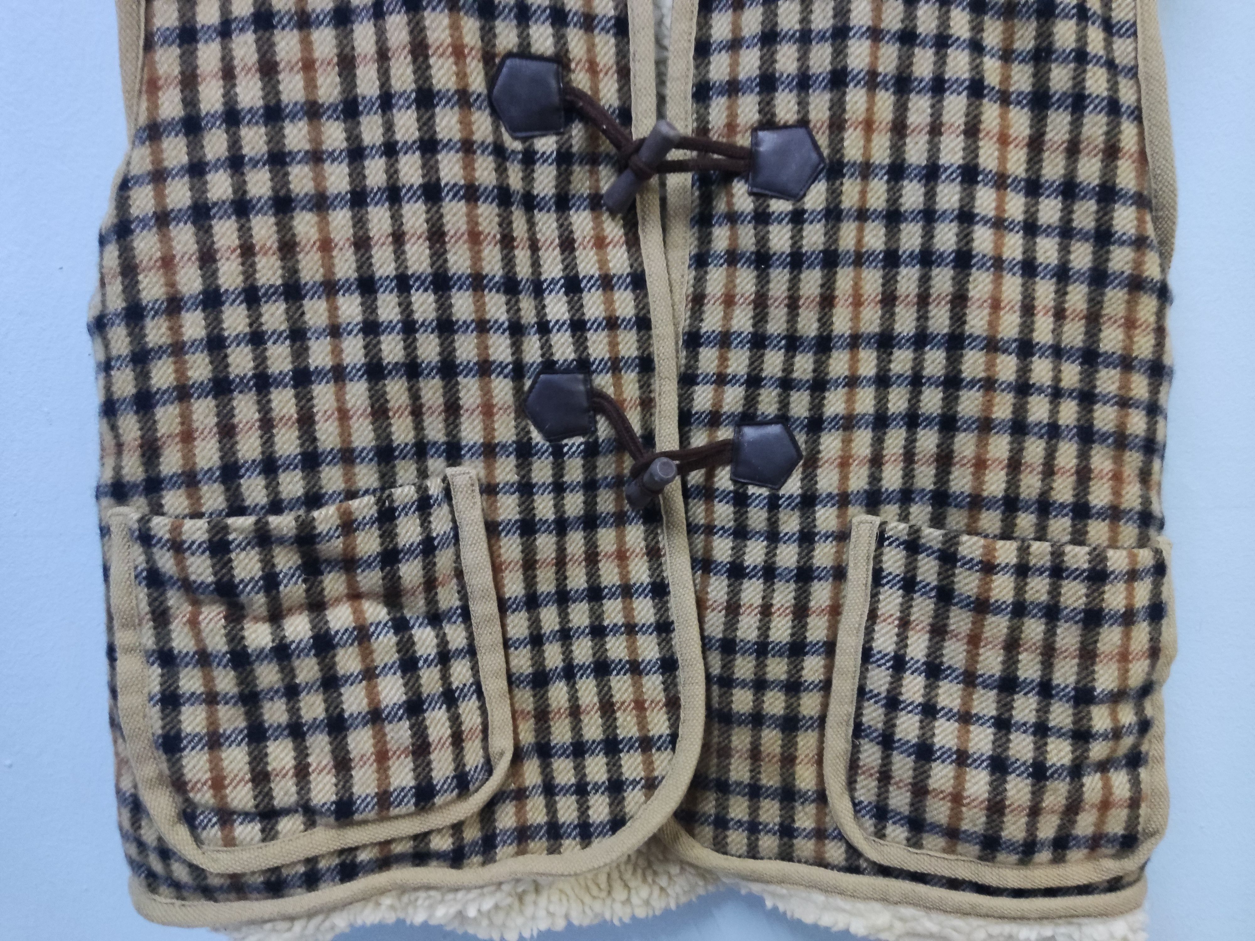 DAKS Vintage Daks Brown Check Sherpa Vest Size US M / EU 48-50 / 2 - 5 Thumbnail