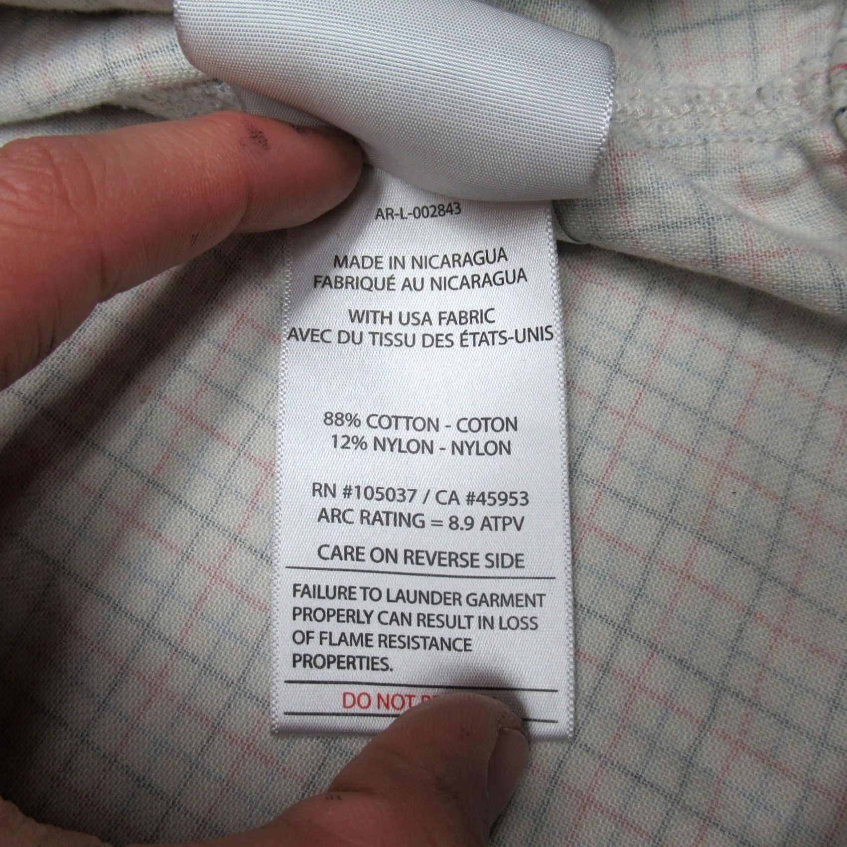 Ariat Ariat Work Shirt Men Large Tall White Check Flame Resistant Pocket LOGO CAT 2 Size US L / EU 52-54 / 3 - 4 Thumbnail
