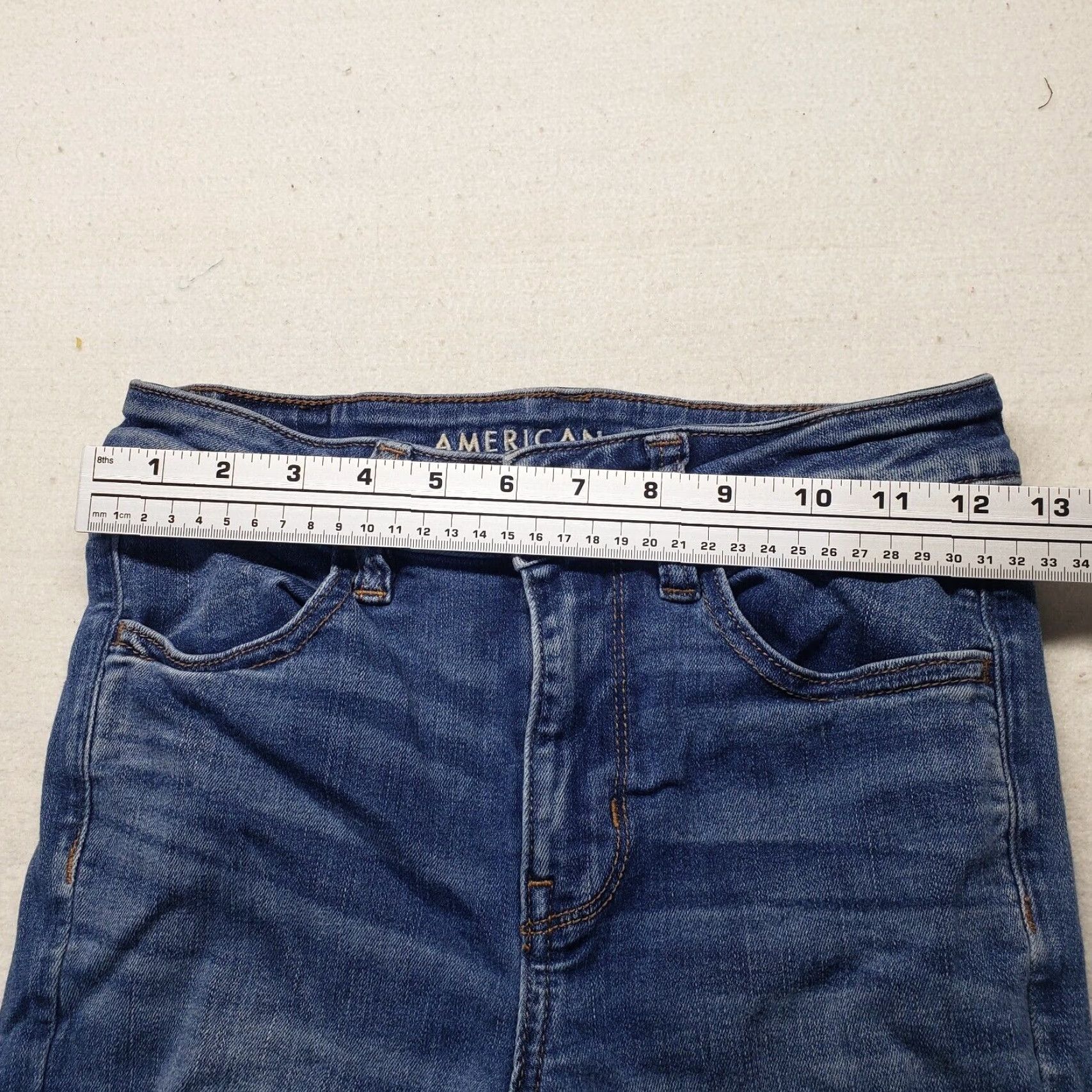 American Eagle Outfitters American Eagle Next Level Jegging Mid Rise Stretch Distressed 4 Adult Women's Size 27" / US 4 / IT 40 - 5 Thumbnail