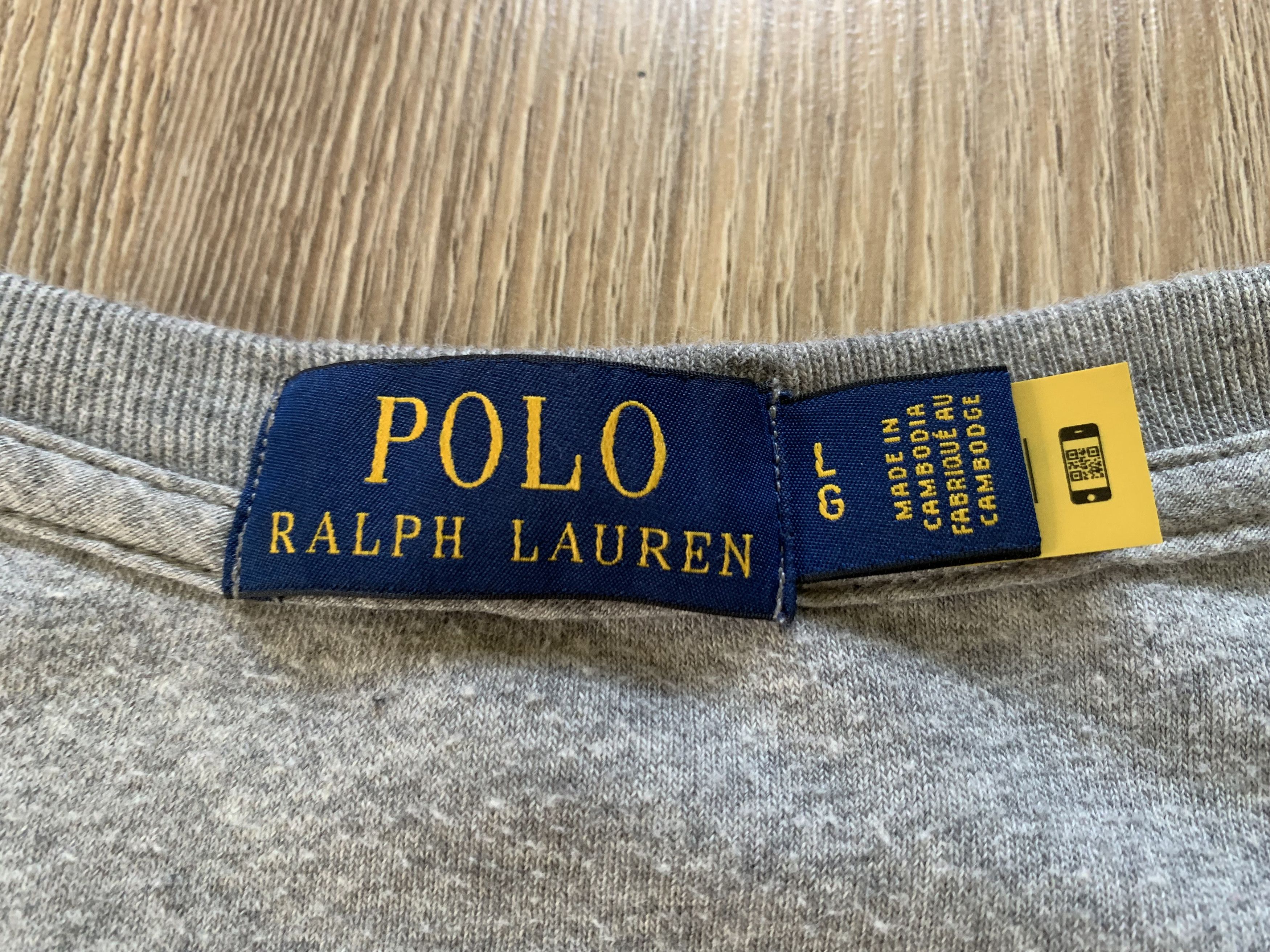 Polo Ralph Lauren Polo Ralph Lauren Velours Cotton Grey T-Shirt Size US L / EU 52-54 / 3 - 6 Thumbnail