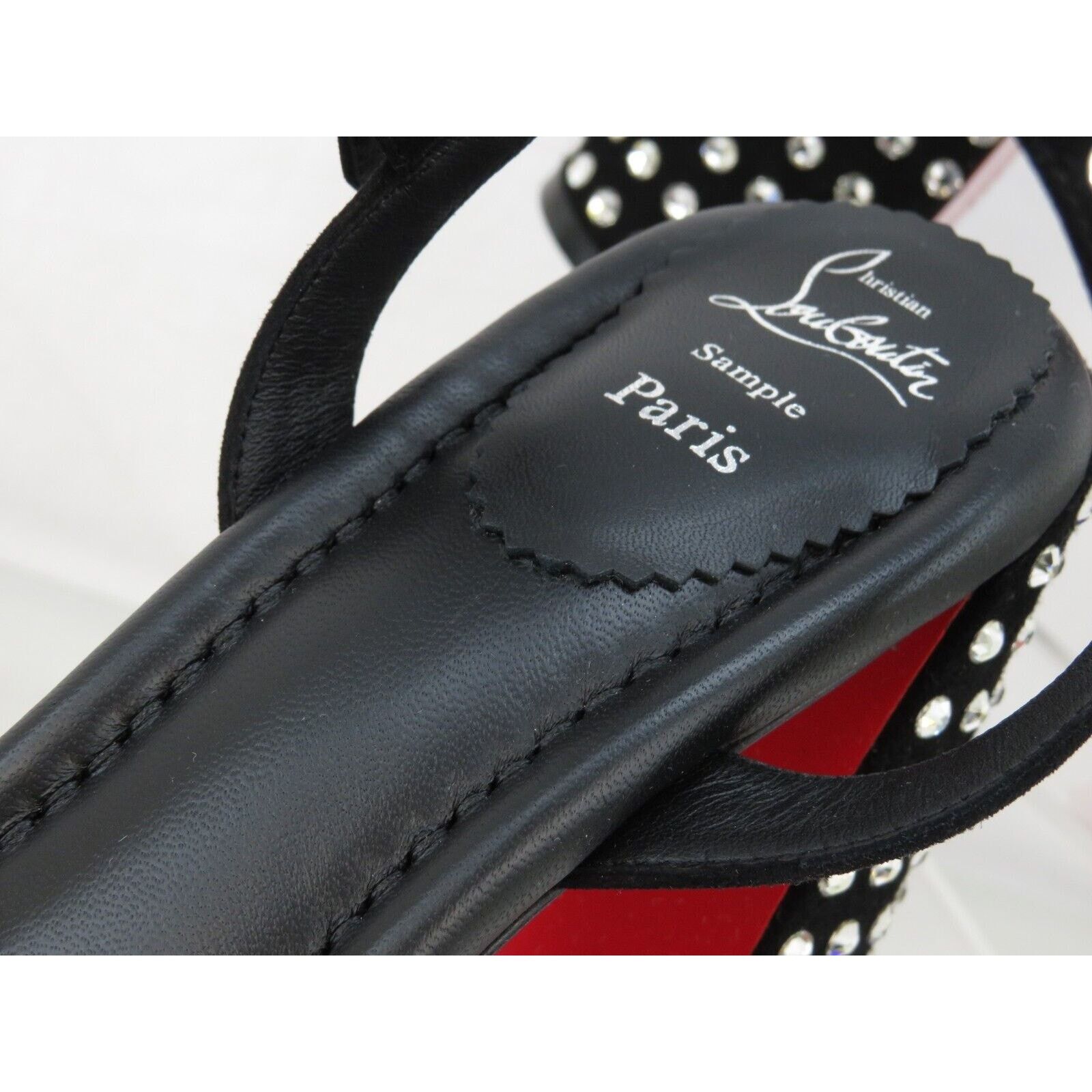 Christian Louboutin MOVIDA JANE BLACK SUEDE CRYSTALS PLATFORM SANDAL PUMPS 39 Size US 9 / IT 39 - 10 Thumbnail