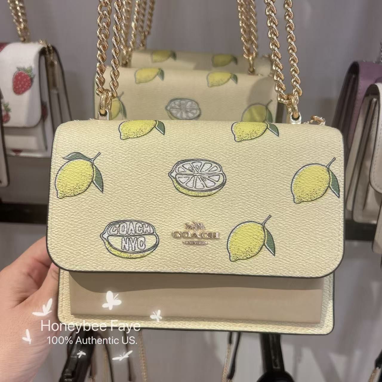 Coach Mini Klare Crossbody Bag With Lemon Print Can24 in Yellow, Women's