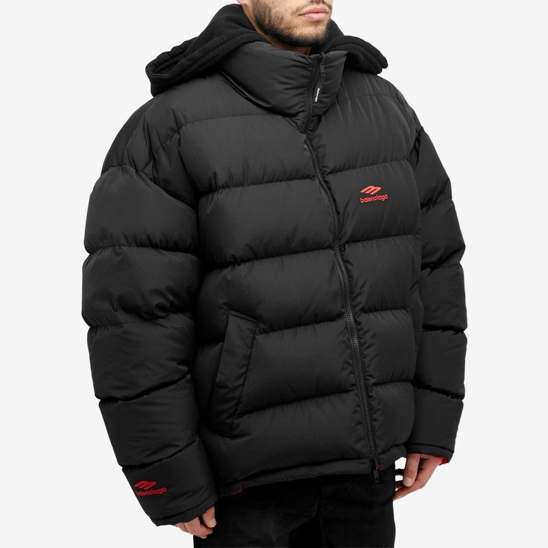 Balenciaga o1tr1nto0326 Cocoon Kick Puffer Jacket in Black/Red Size US L / EU 52-54 / 3 - 2 Thumbnail
