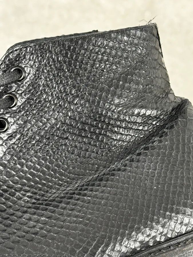 Saint Laurent Paris Saint Laurent Black Python Leather Boots Size US 5.5 / IT 35.5 - 7 Thumbnail