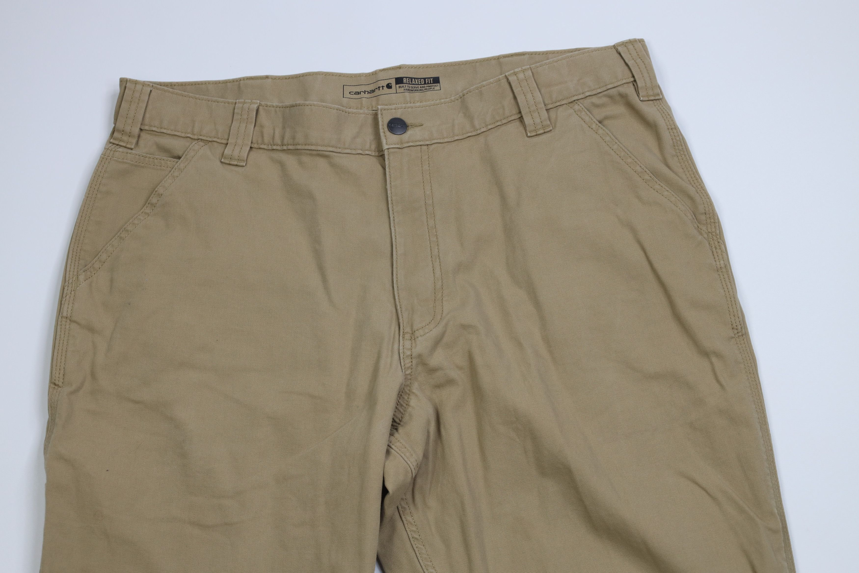 Carhartt Vintage Y2K Carhartt Canvas Wide Leg Dungaree Pants Beige Size US 38 / EU 54 - 2 Thumbnail