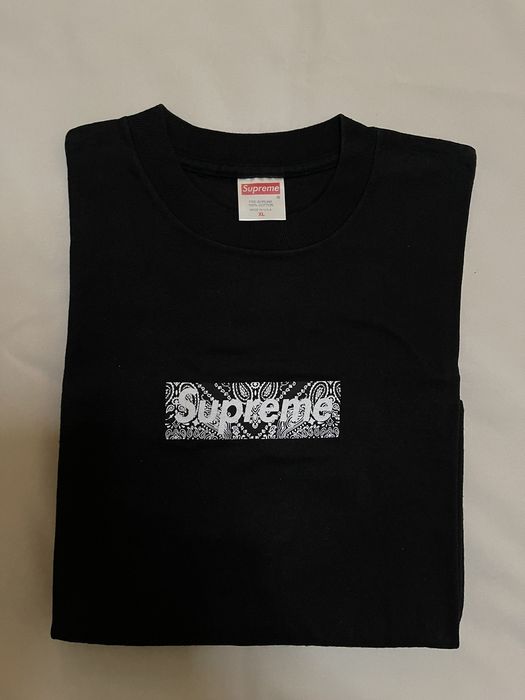 Supreme paisley box logo hot sale tee