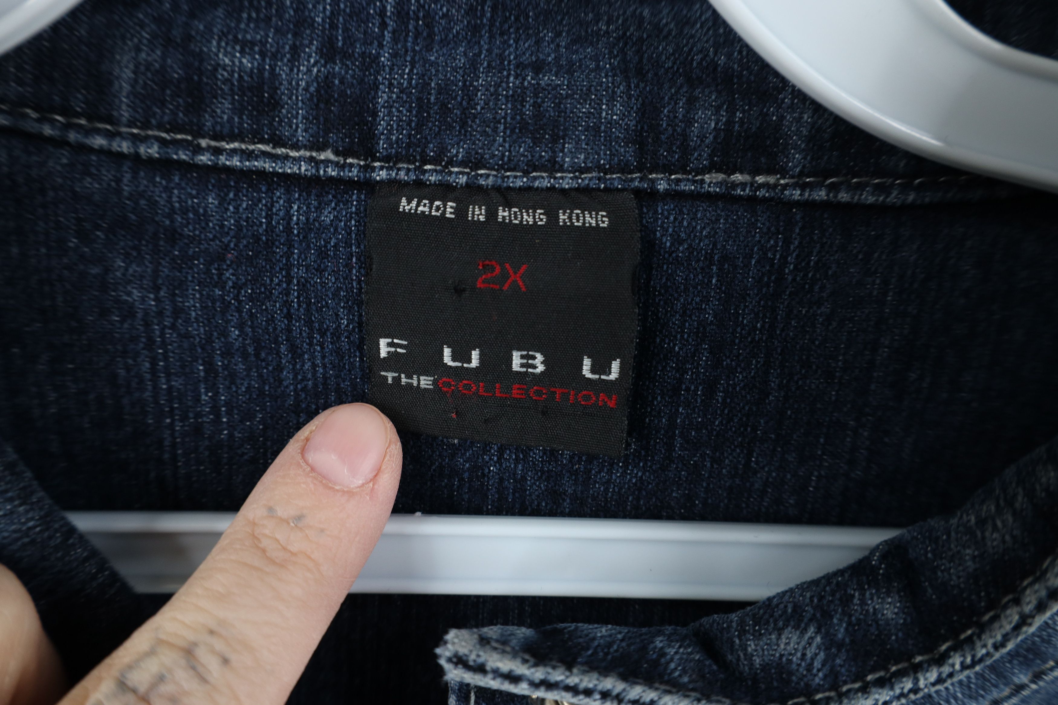 Fubu Vintage 90s Y2K FUBU Cropped Sequin Denim Jean Bomber Jacket Size XXL / US 16-18 / IT 52-54 - 9 Thumbnail