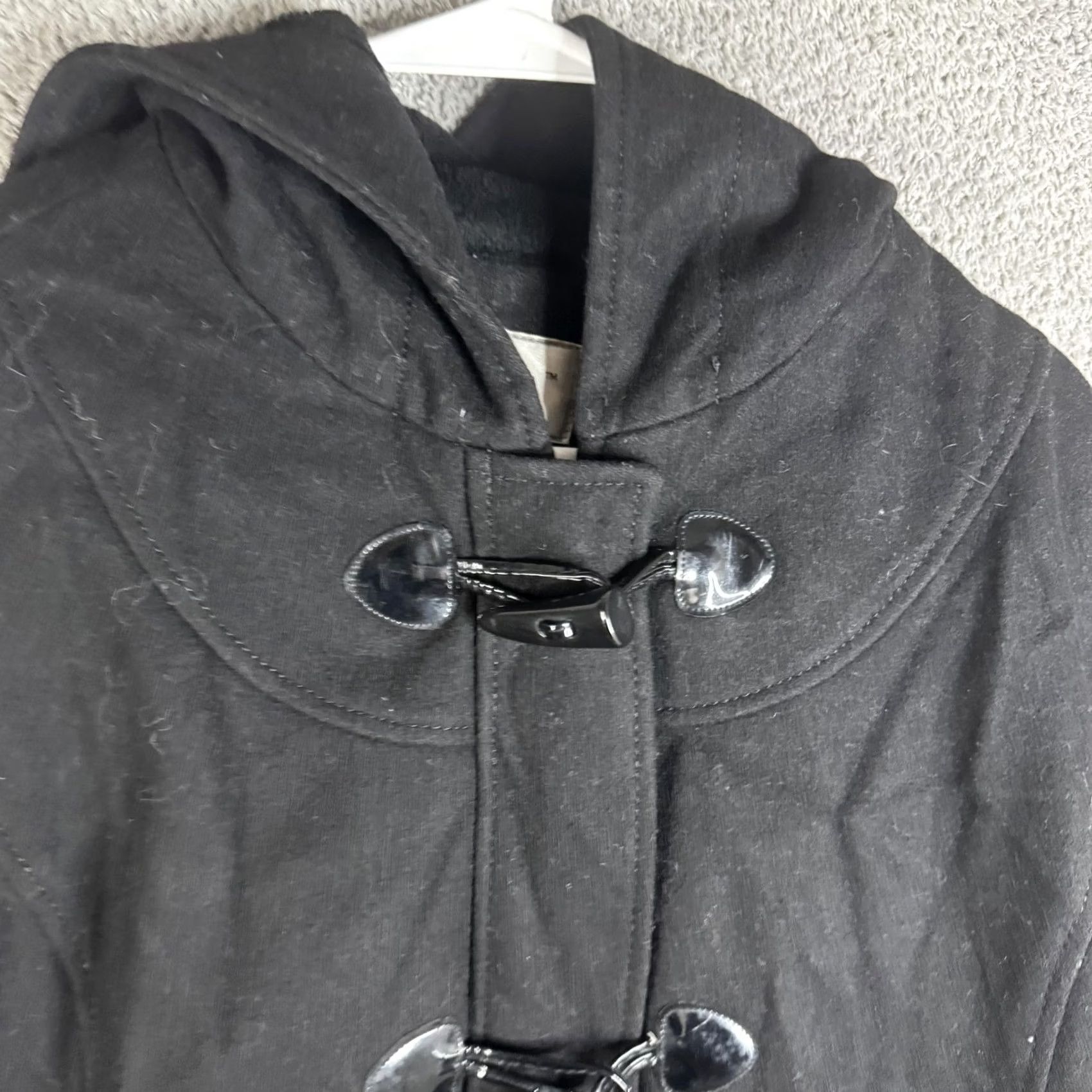 Vintage VINTAGE Donatella Wool Coat Womens XL Black Hooded Toggle Pockets Pea Mid Length Winter Size XL / US 12-14 / IT 48-50 - 6 Thumbnail