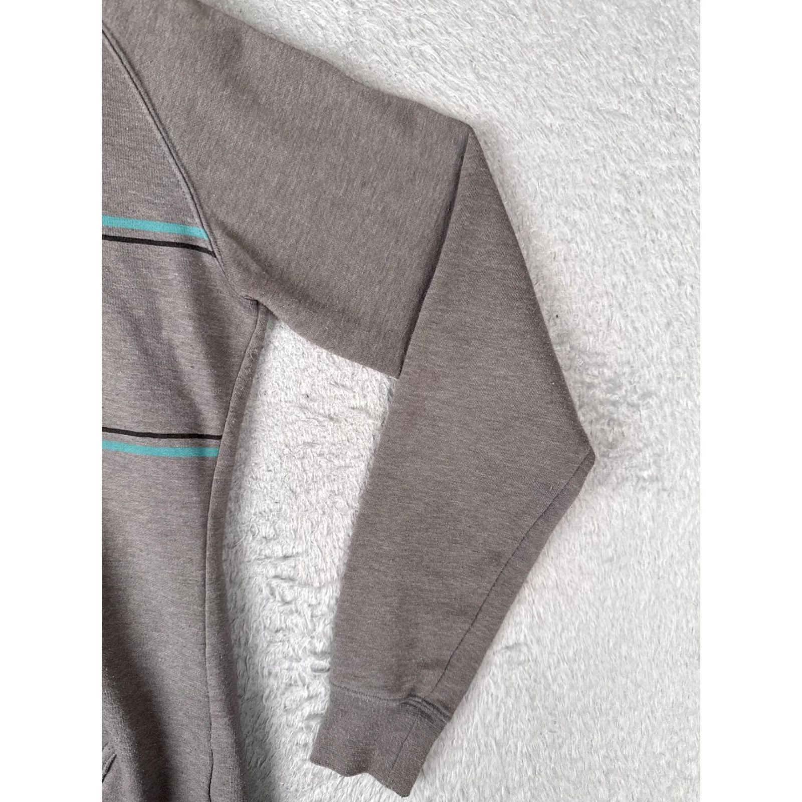 The North Face The North Face Hoodie Womens Small Gray Teal Logo Pullover Fleece Sweatshirt Size S / US 4 / IT 40 - 2 Thumbnail
