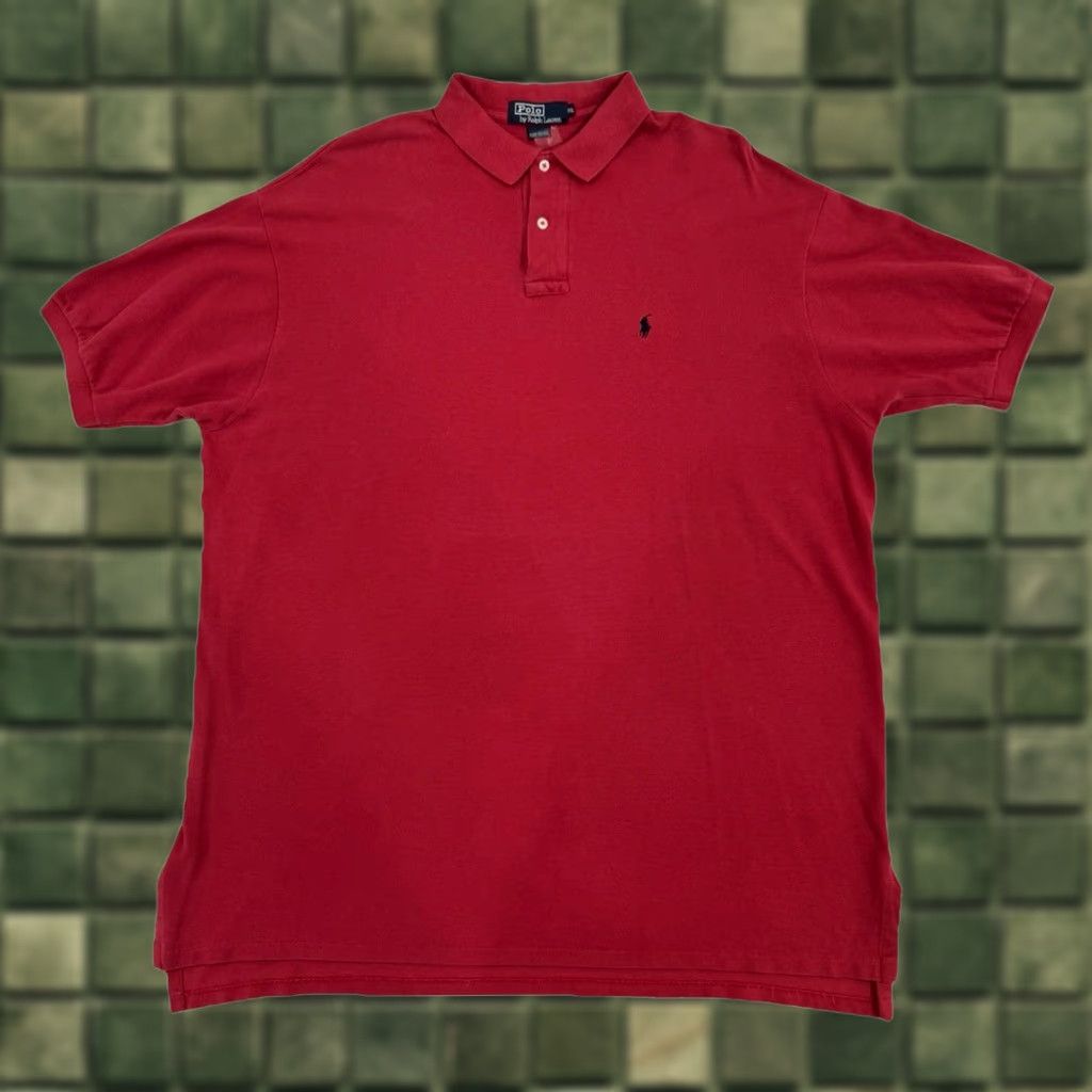 Ralph Lauren VINTAGE Ralph Lauren Polo Men's 2XL Red 100% Cotton Classic Fit USA Polo Shirt Short Sleeve Buttonless Pullover Logo Size US XXL / EU 58 / 5 - 1 Thumbnail