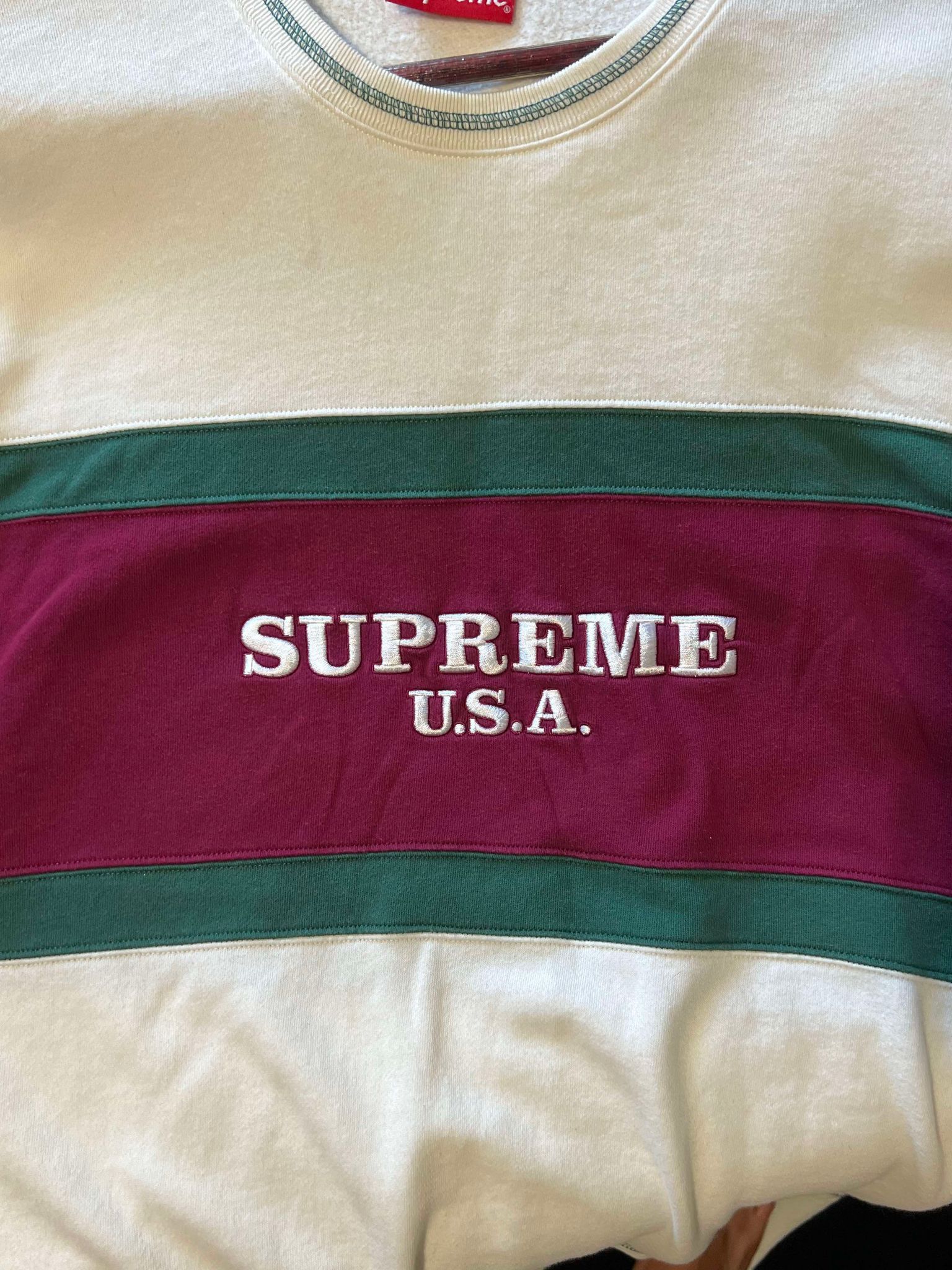 Supreme Supreme Center Stripe Crewneck Size US L / EU 52-54 / 3 - 2 Thumbnail