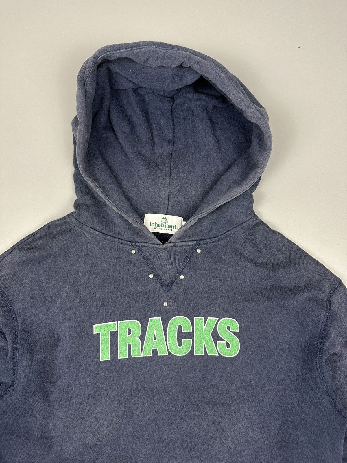 INHABIT × Japanese Brand Vintage Inhabitant 45 Track V Neck Hoodie Size US L / EU 52-54 / 3 - 4 Thumbnail