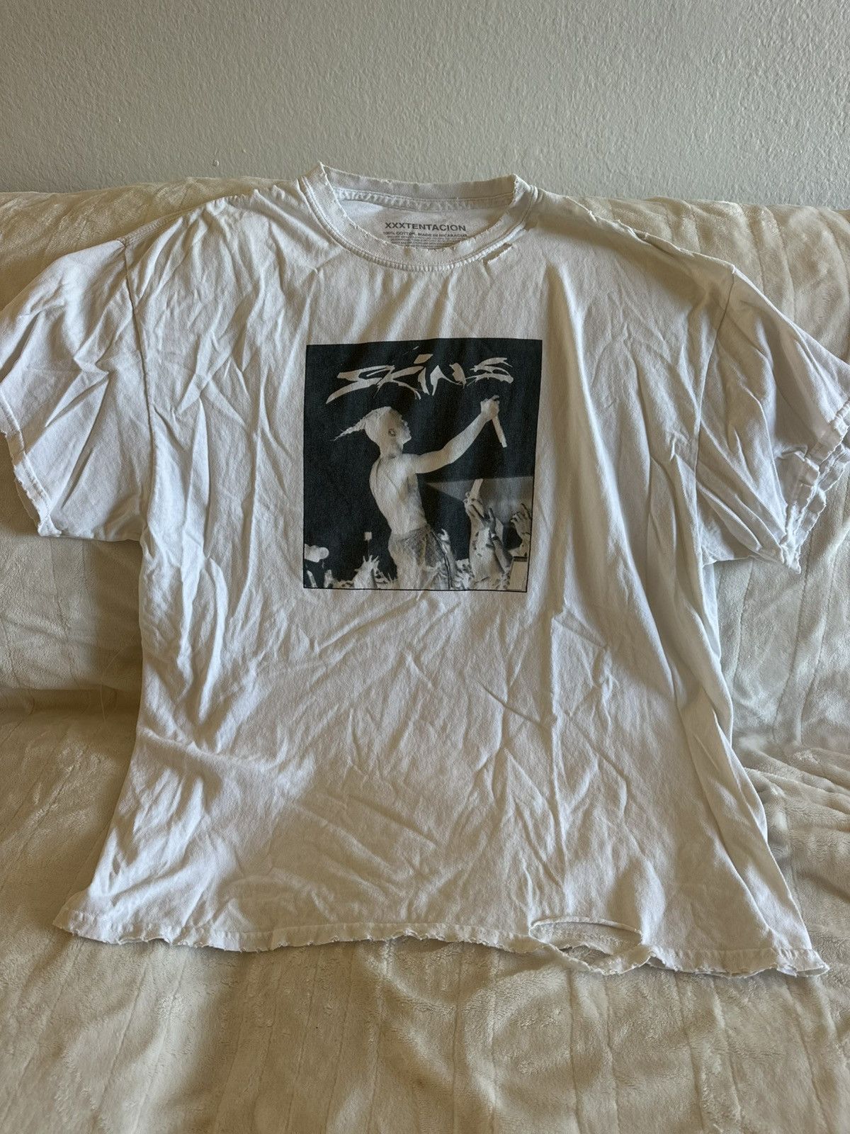 Other XXXTentacion Skins Album Cover Distressed White Tee Size XL Size US XL / EU 56 / 4 - 7 Thumbnail