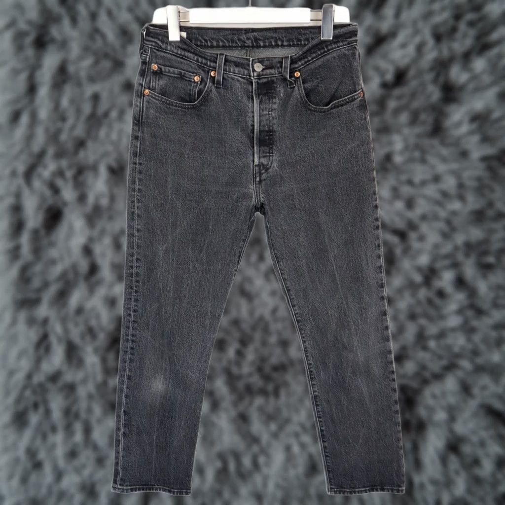 Levi's Levi'S 501 Premium Big E Jeans Mens W30/L28 Straight Whiskers Dark Grey Size US 30 / EU 46 - 1 Thumbnail