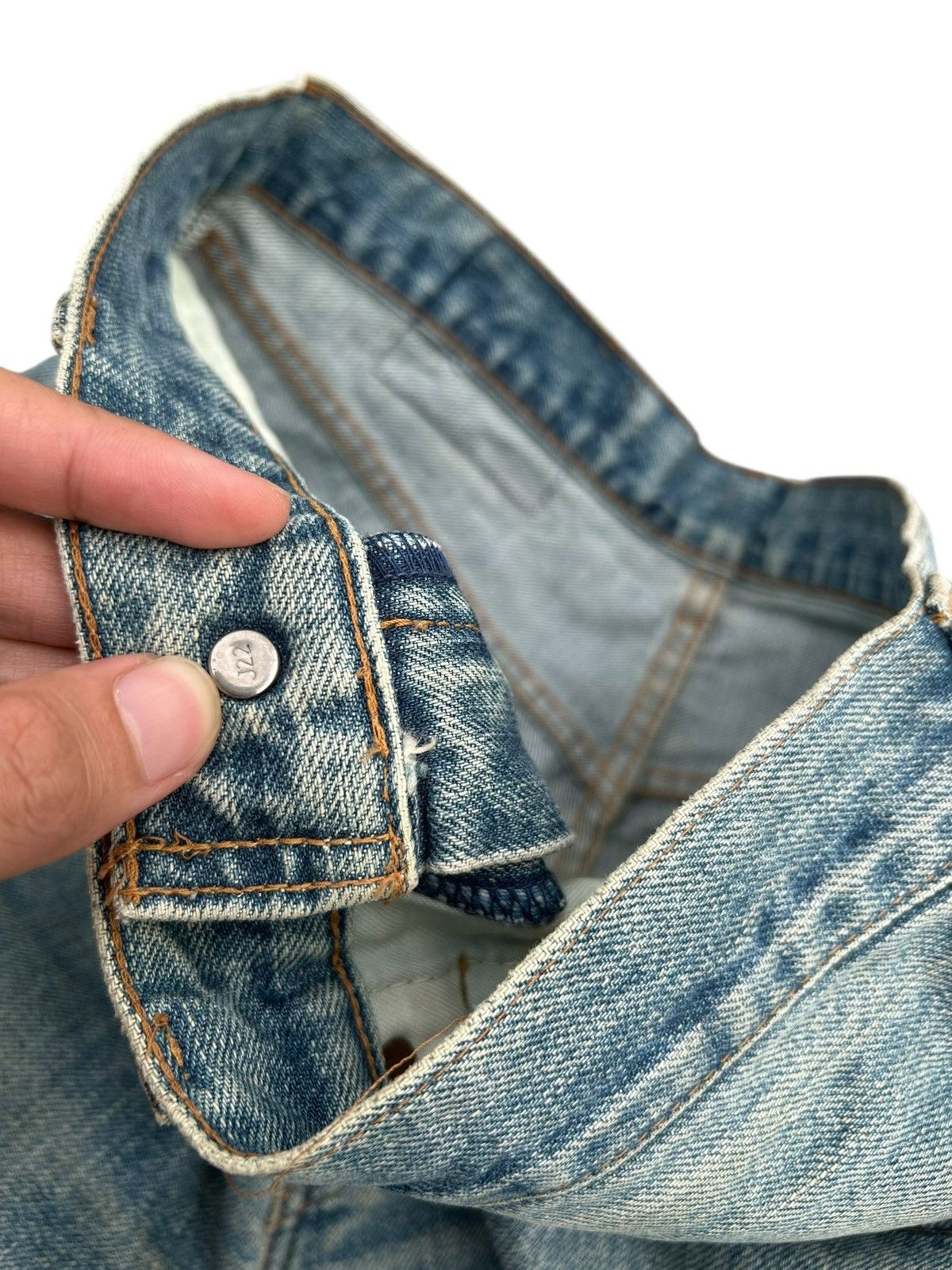 Kapital Thrashed Vintage Levis big E Selvedge Denim Jeans Size US 32 / EU 48 - 11 Thumbnail