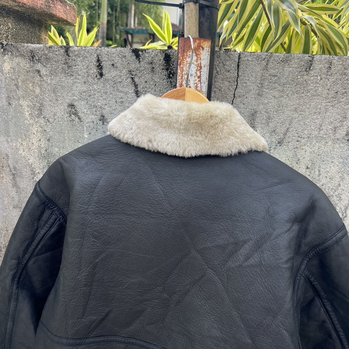 Genuine Leather “VINTAGE B-3” LEATHER FLIGHT JACKET BLACK CREAM LINED Size US M / EU 48-50 / 2 - 11 Thumbnail