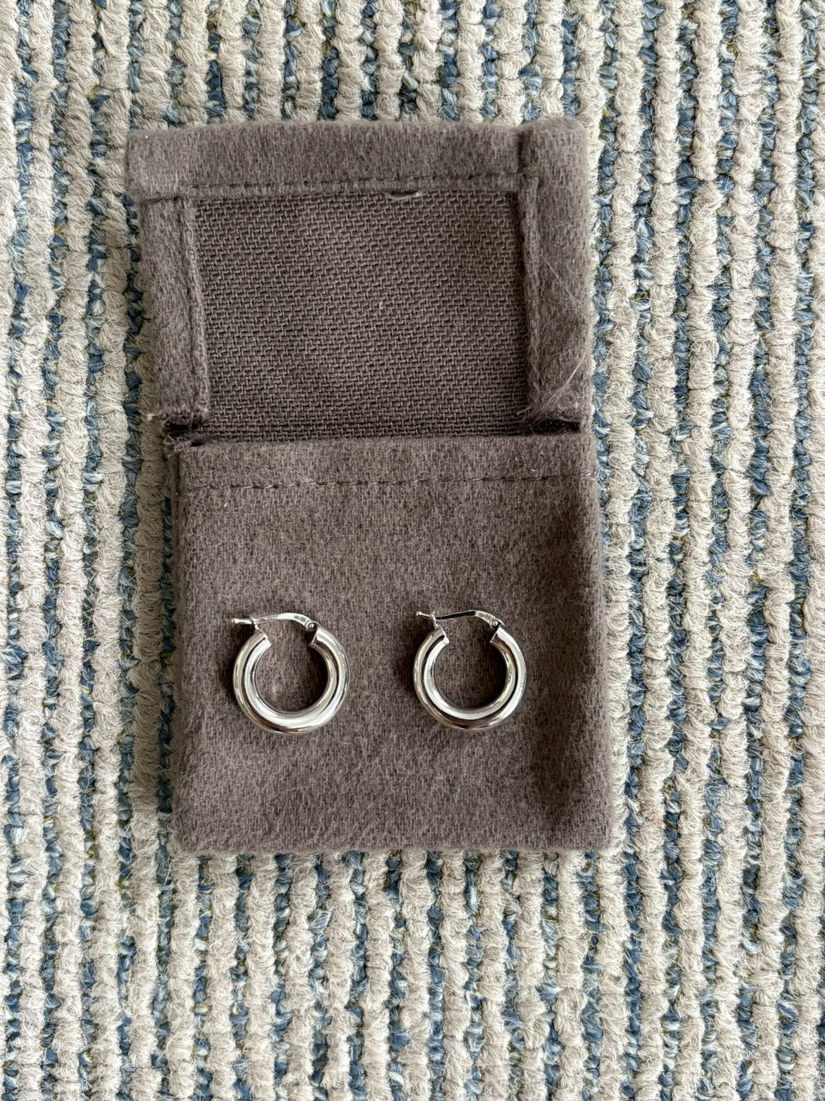 Bottega Veneta Daniel Lee Classic Sterling Silver Hoop Earrings Size ONE SIZE - 3 Thumbnail