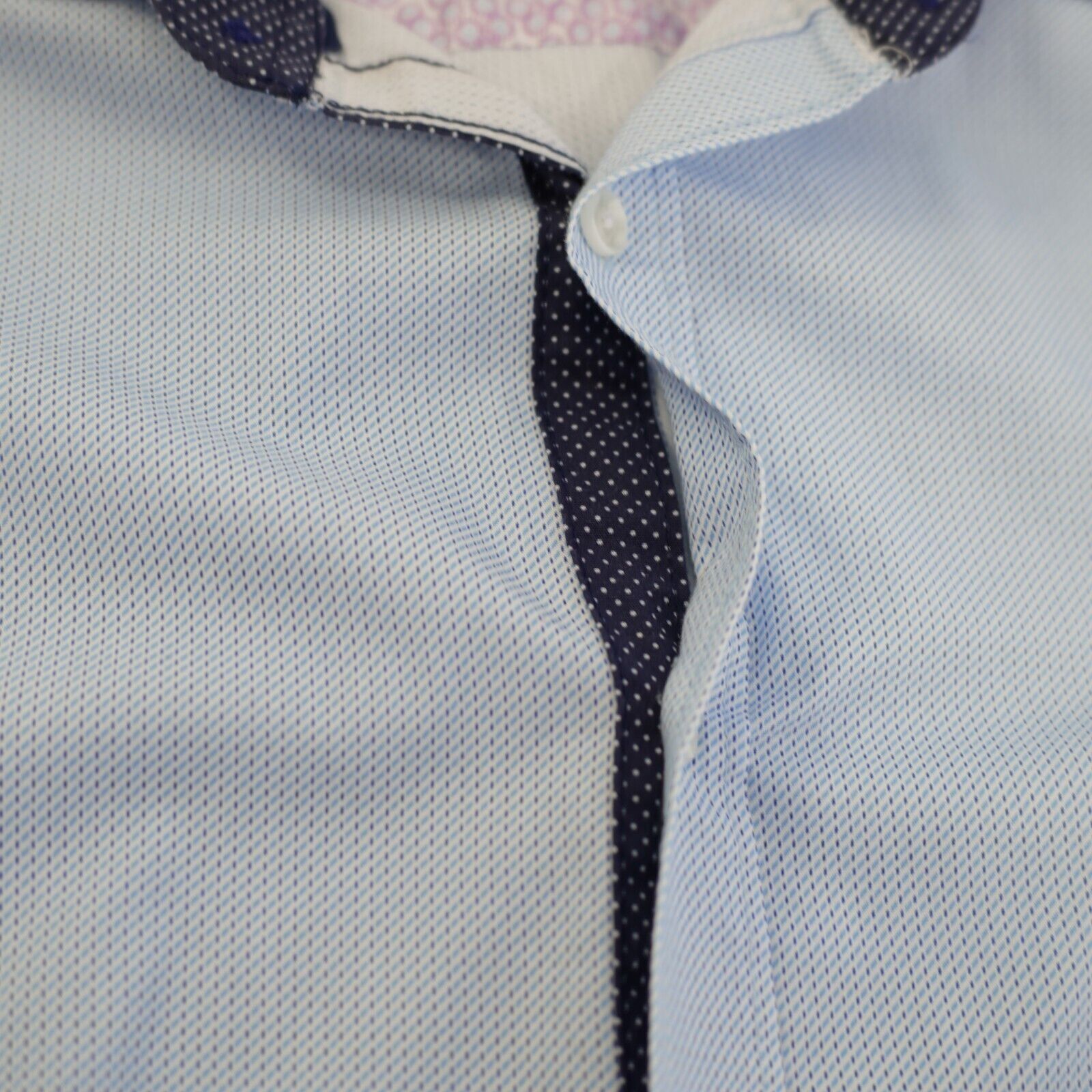 Designer Construct Stretch Slim Fit 15.5 34-35 Blue Check Flip Cuff C Size US M / EU 48-50 / 2 - 10 Thumbnail