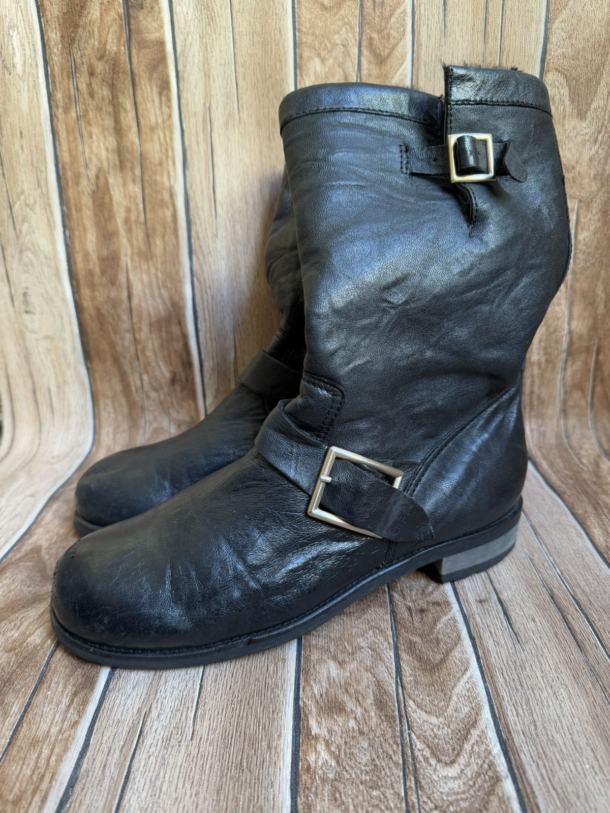 Jimmy Choo × Vintage Engineer fur boots Size US 9.5 / IT 39.5 - 2 Thumbnail