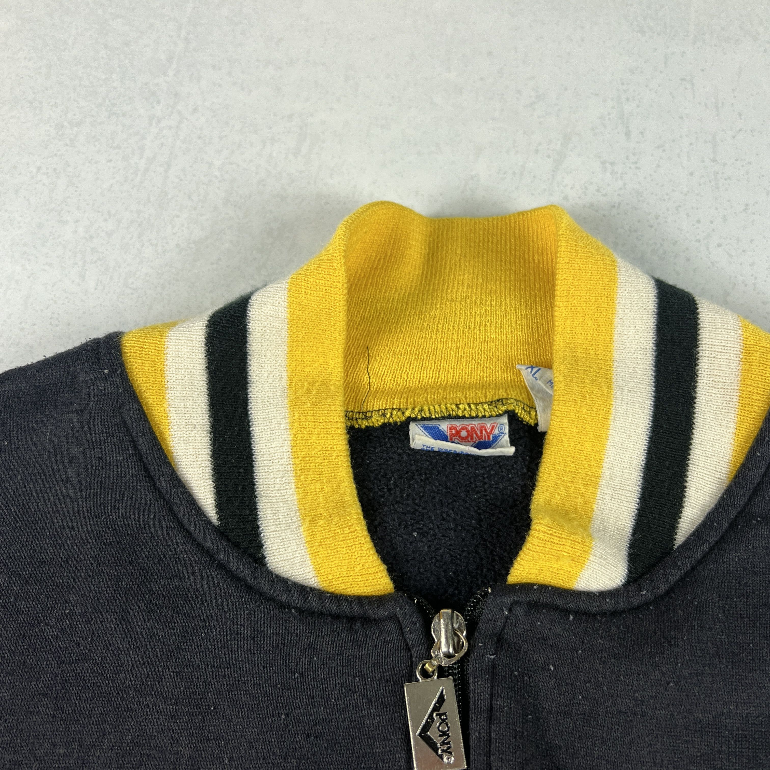 PONY × Vintage VTG 80s Pony Track Jacket Black Faded Full Zip Sweatshirt Size US M / EU 48-50 / 2 - 7 Thumbnail