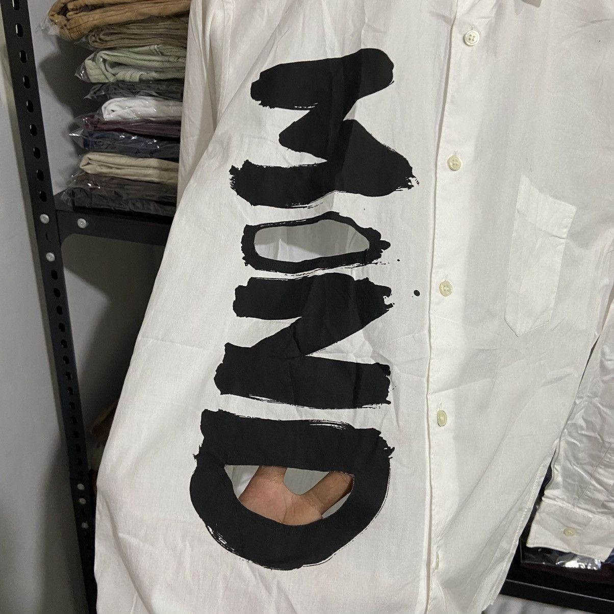 Comme des Garcons SHIRT Comme Des Garcons Writing S24032 White Shirt Size US S / EU 44-46 / 1 - 6 Thumbnail