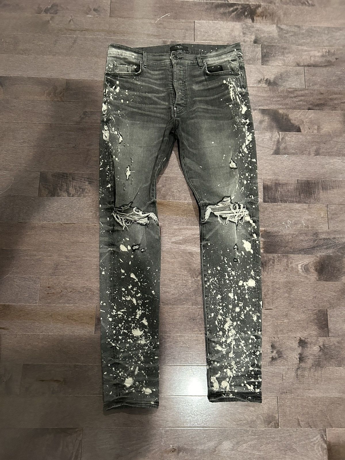 Amiri Amiri jeans grey paint splatter size 36 Size US 36 / EU 52 - 1 Thumbnail