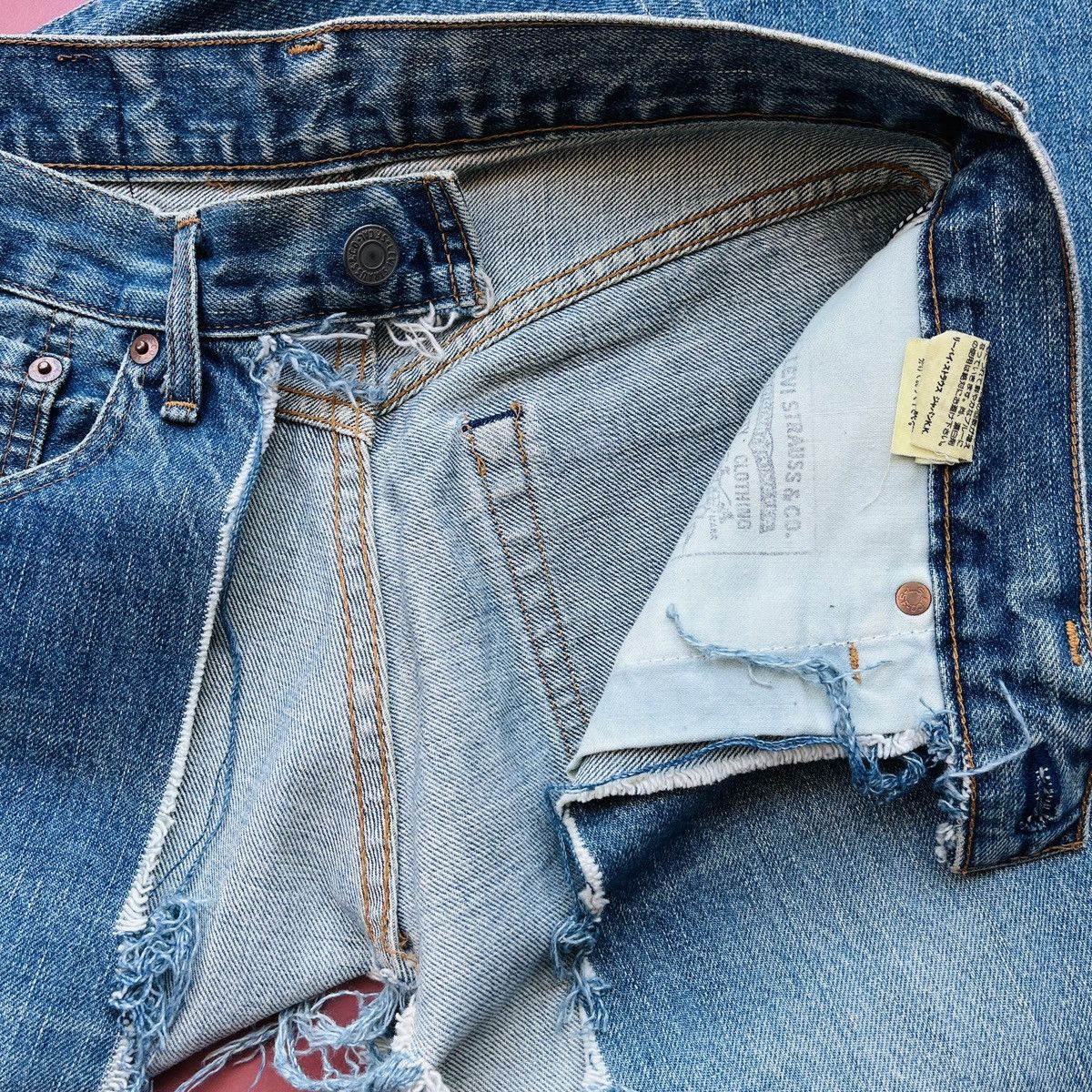 Levi's Vintage Levi's 502XX Big E Distressed Cut Selvedge Jeans J22 Size US 30 / EU 46 - 18 Thumbnail
