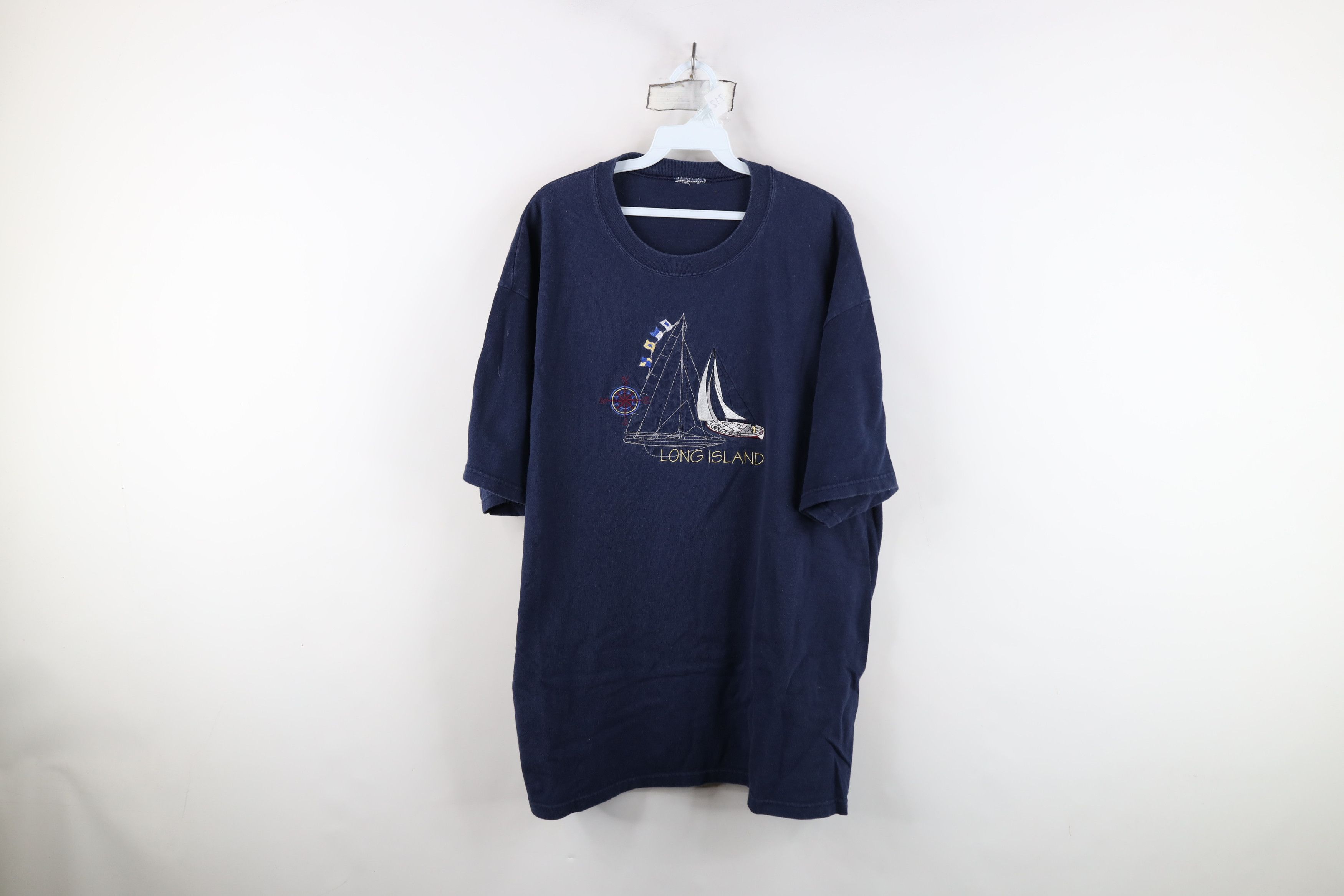 Vintage Vintage 90s Heavyweight Long Island Sailboat Sailing T-Shirt Size US XXL / EU 58 / 5 - 1 Thumbnail