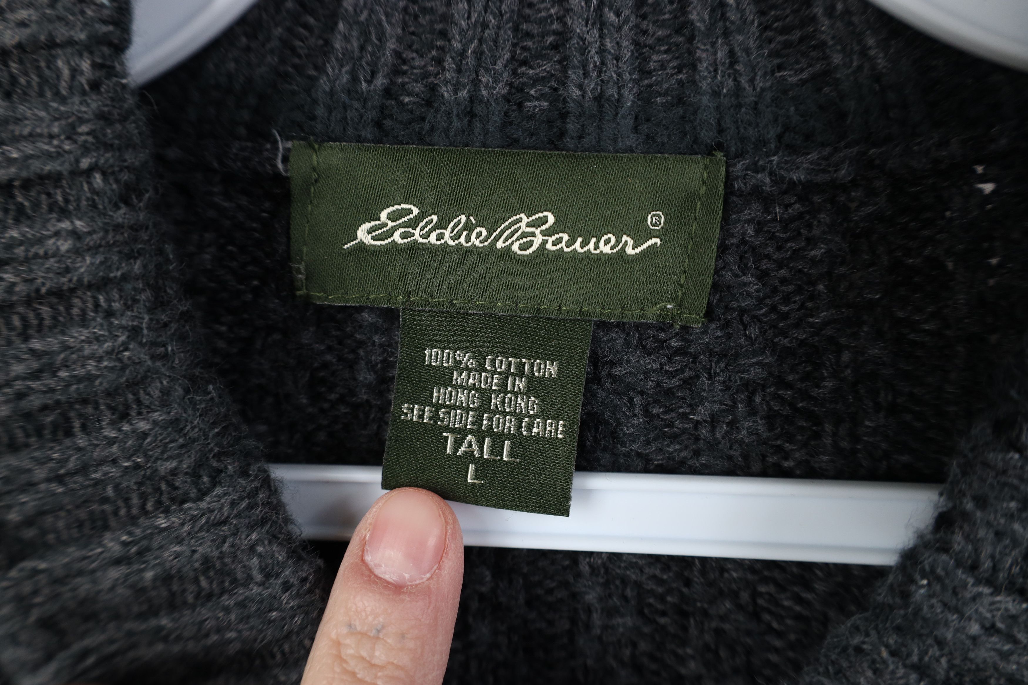 Eddie Bauer Vintage Eddie Bauer Heavy Cotton Ribbed Knit Henley Sweater Size US L / EU 52-54 / 3 - 8 Thumbnail