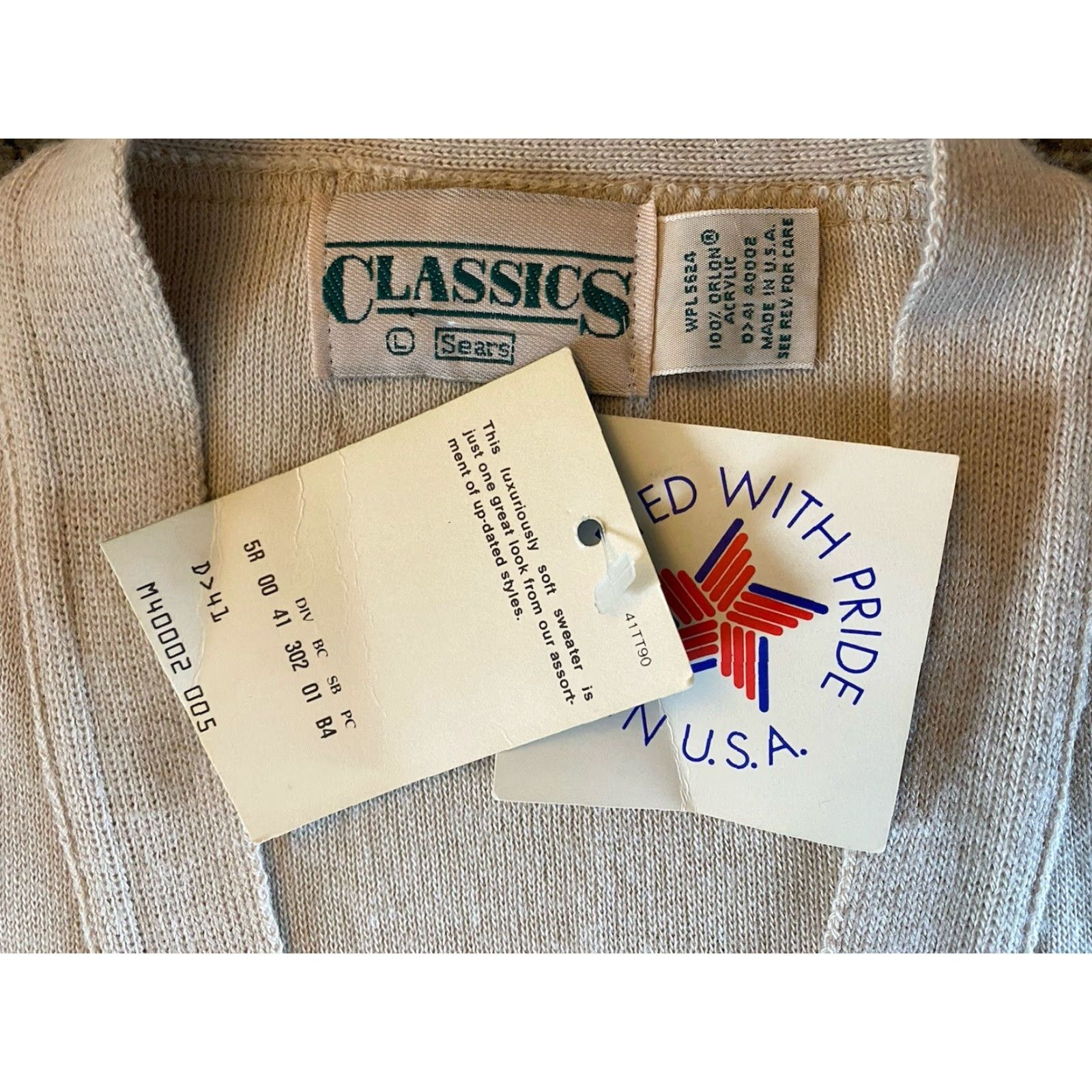 Sears VINTAGE Sears Classics Cardigan Men’s L Regular Acrylic Beige USA 80s 90s Classic Designer Preppy Cardigan Sweater Mens Size US L / EU 52-54 / 3 - 3 Thumbnail