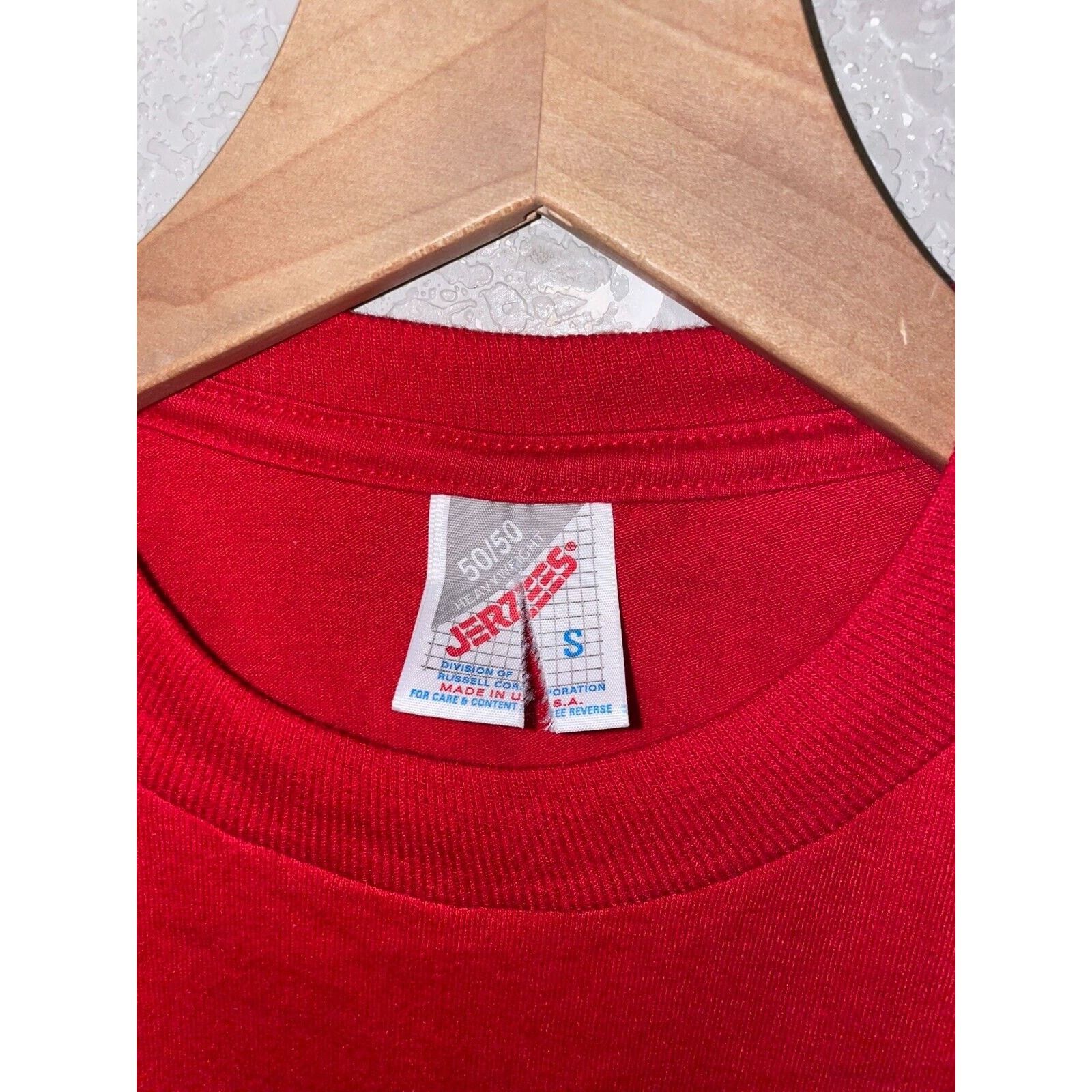Jerzees Vintage Test Print Shirt Christmas Santa Grandpa Red Tee VTG Size US S / EU 44-46 / 1 - 5 Thumbnail