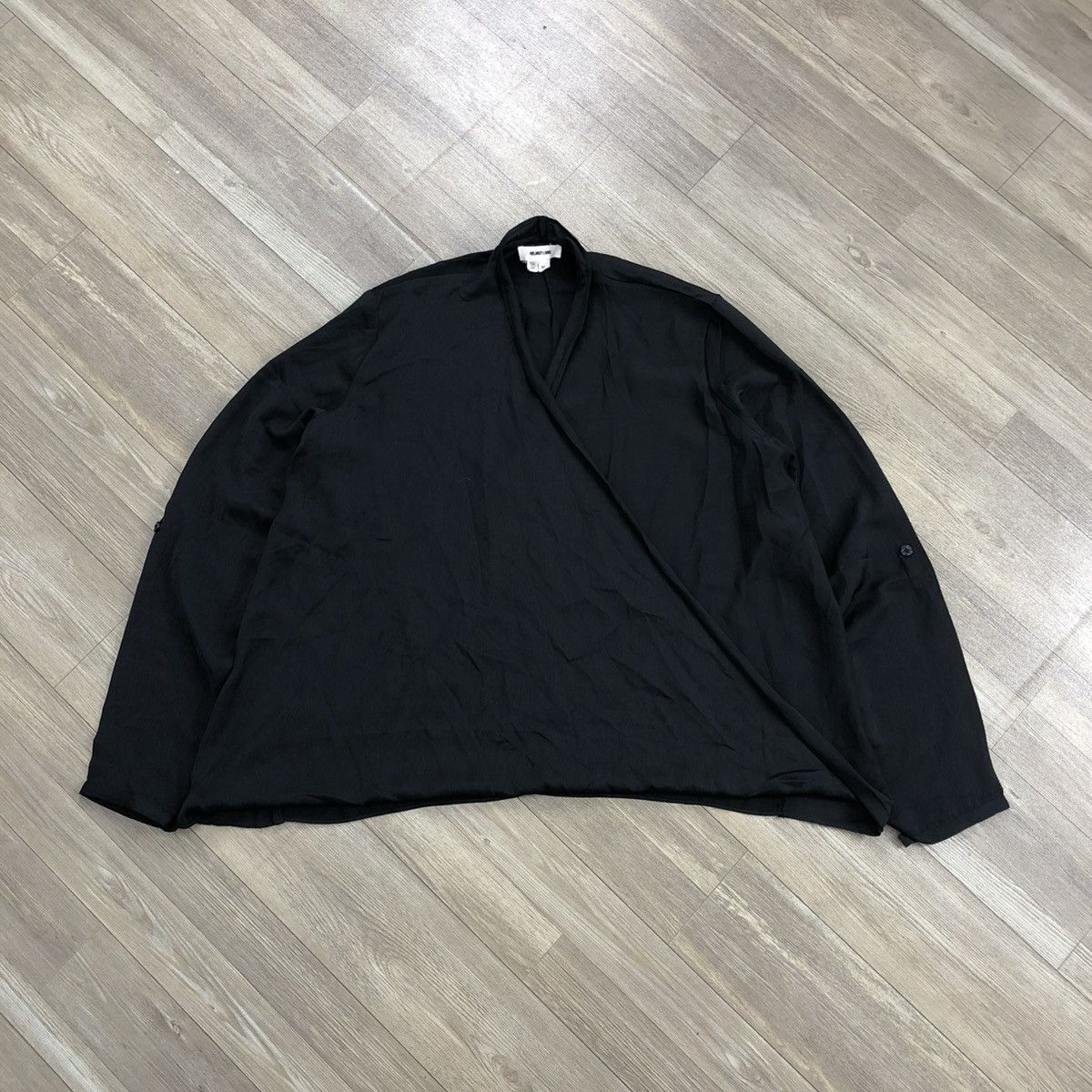 Helmut Lang Helmut Lang Draped Wrap Black Blouse Italian Designer Luxury Size M / US 6-8 / IT 42-44 - 3 Thumbnail