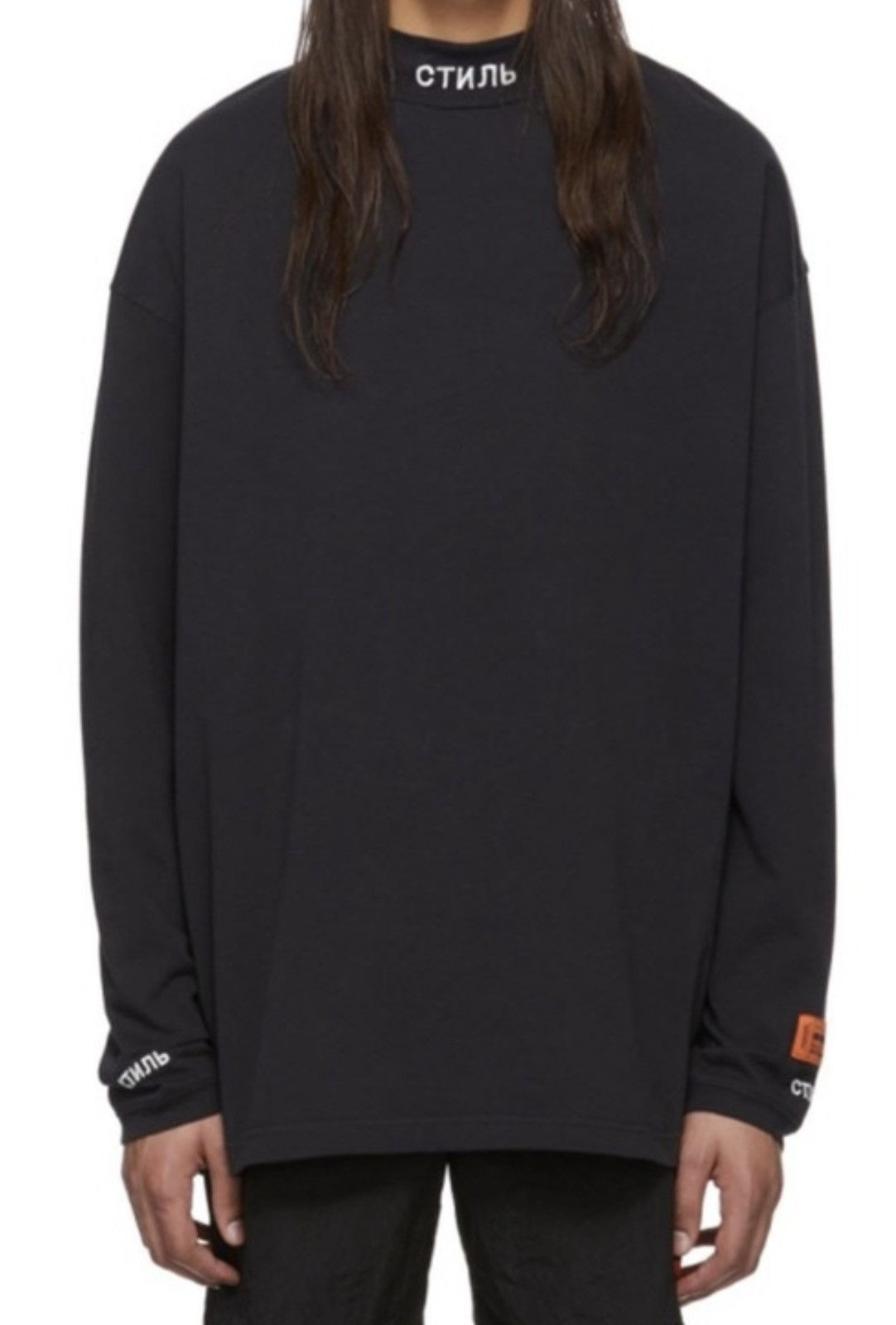 Heron Preston Heron Preston Mock Neck Long Sleeve T-Shirt Size US S / EU 44-46 / 1 - 1 Thumbnail